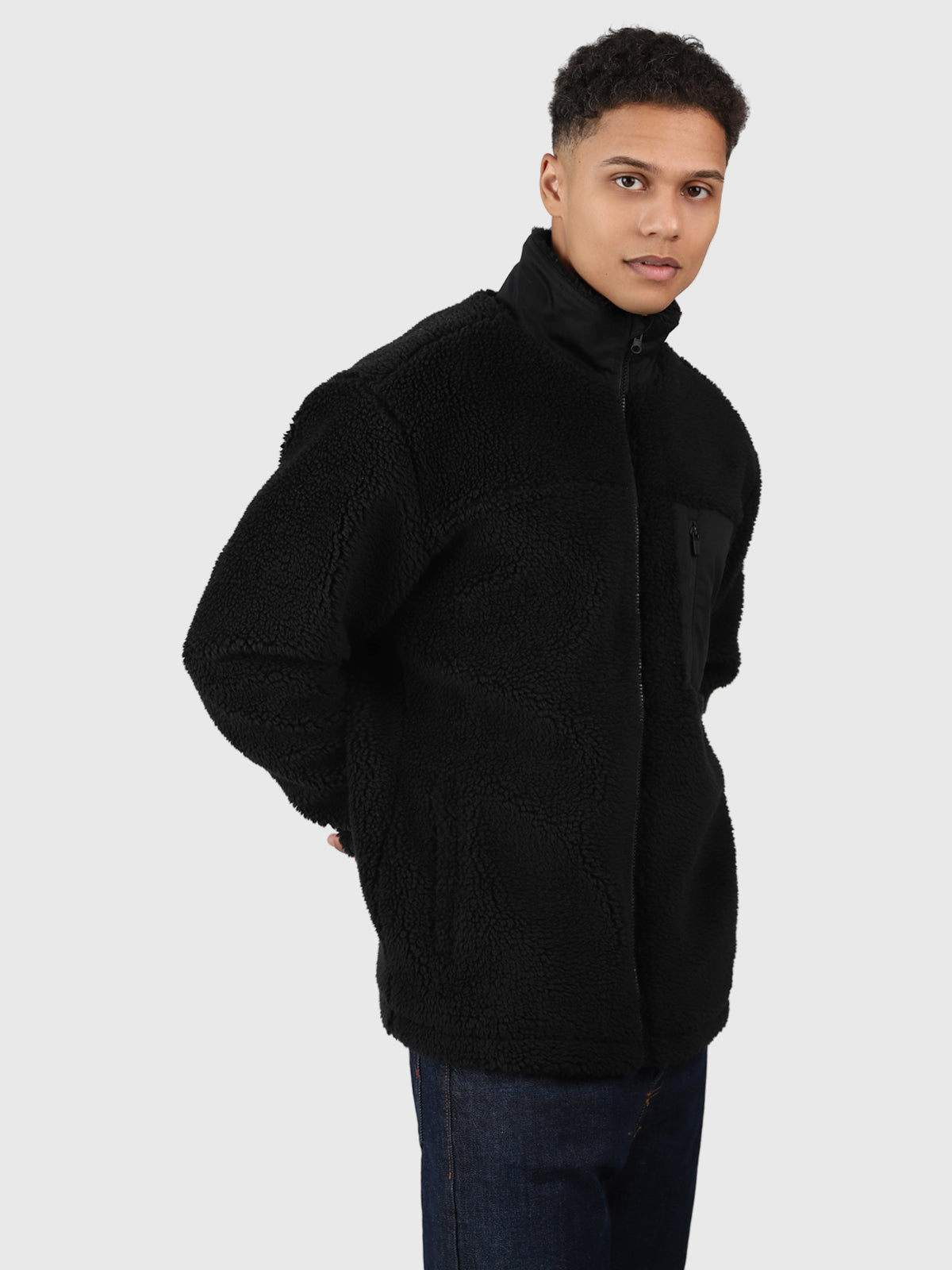 Renziost Men Fleece Jacket | Black 3 Renziost Men Fleece Jacket | Black