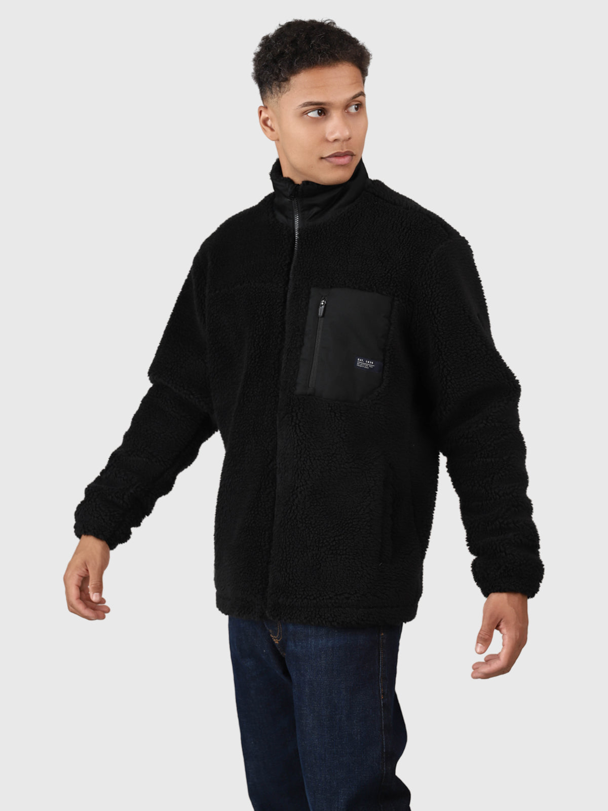 Renziost Men Fleece Jacket | Black 4 Renziost Men Fleece Jacket | Black