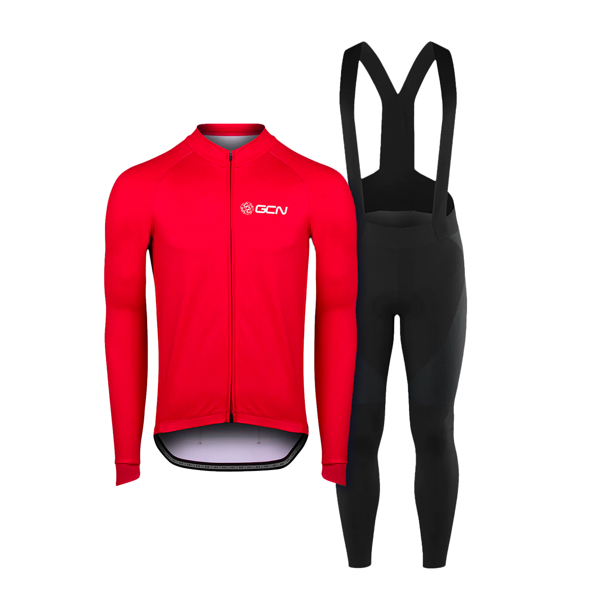 GCN Core 2.0 Long Sleeve Jersey & Bibtights Bundle - Red