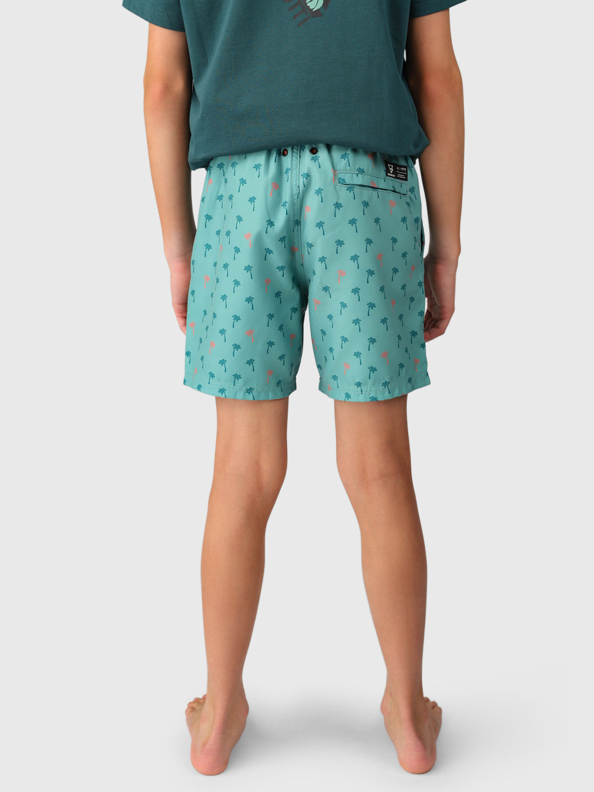 Cestery-Palm Boys Swim Shorts | Bottle Green 3 Cestery-Palm Boys Swim Shorts | Bottle Green