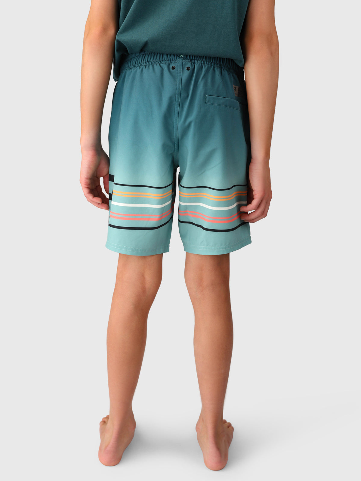 Bru-conicy-Gradient Stripe Boys Swim Shorts | Bottle Green 3 Bru-conicy-Gradient Stripe Boys Swim Shorts | Bottle Green