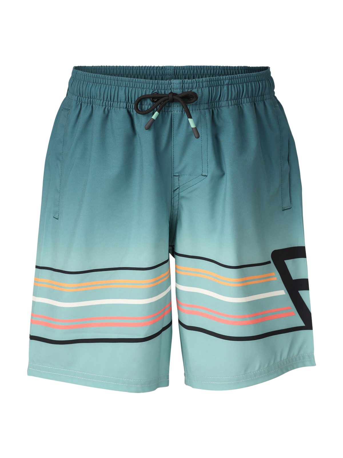 Bru-conicy-Gradient Stripe Boys Swim Shorts | Bottle Green 7 Bru-conicy-Gradient Stripe Boys Swim Shorts | Bottle Green