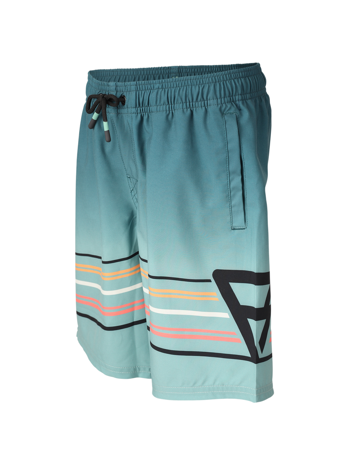 Bru-conicy-Gradient Stripe Boys Swim Shorts | Bottle Green 9 Bru-conicy-Gradient Stripe Boys Swim Shorts | Bottle Green