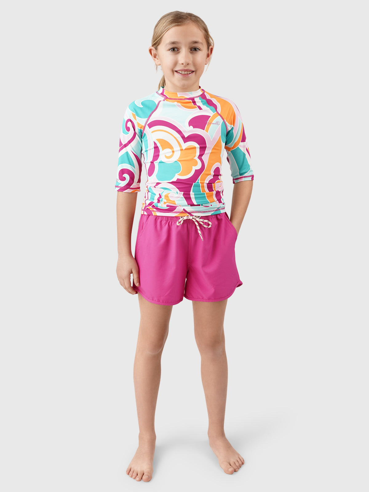 Lineas-Swirl Girls Rashguard | Multi Color 10 Lineas-Swirl Girls Rashguard | Multi Color