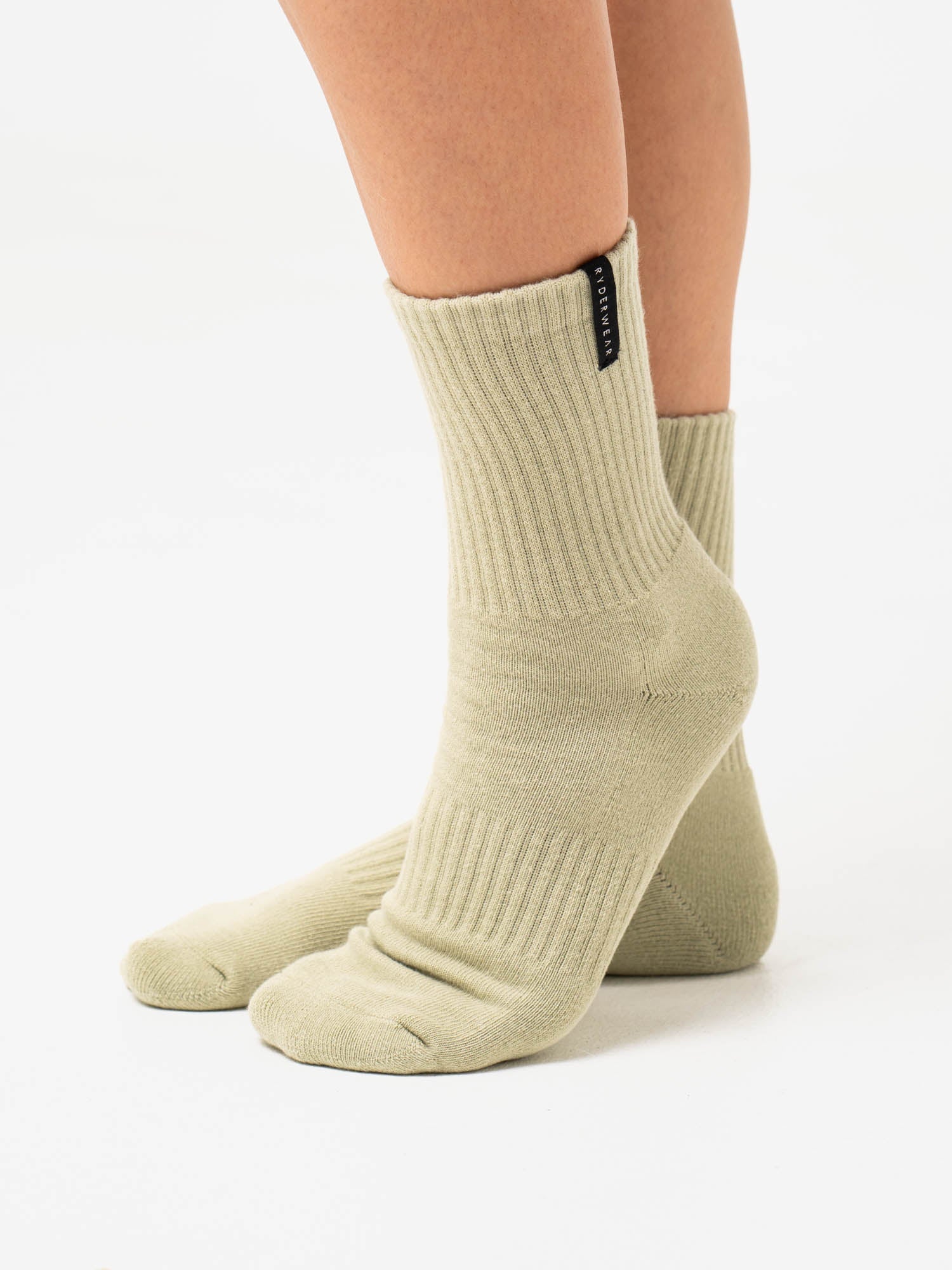 Crew Socks - Matcha Stonewash