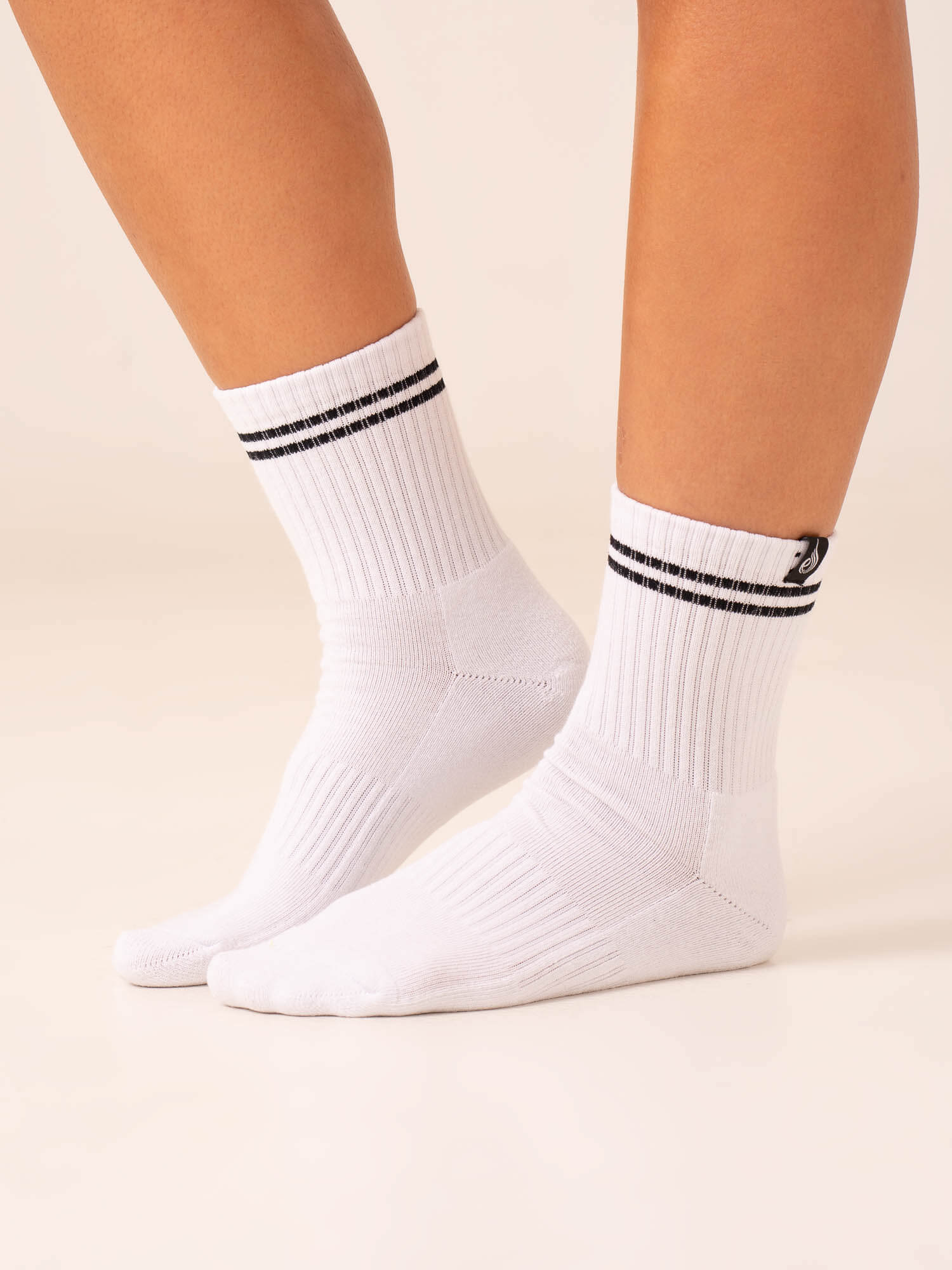 Stripe Crew Socks - White/Lime 3 Stripe Crew Socks - White/Lime