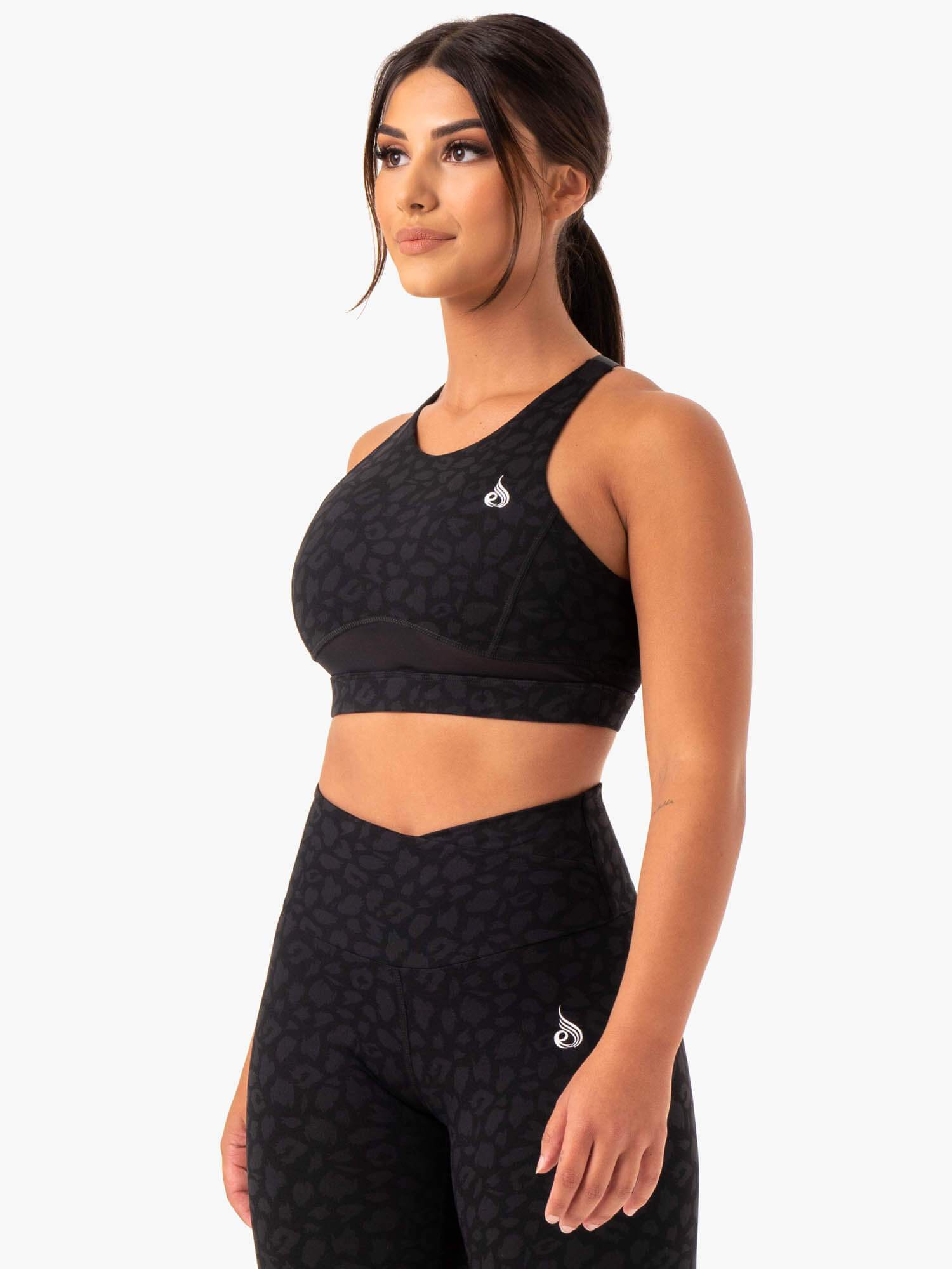 Amazon Mesh Sports Bra - Black Leopard 4 Amazon Mesh Sports Bra - Black Leopard