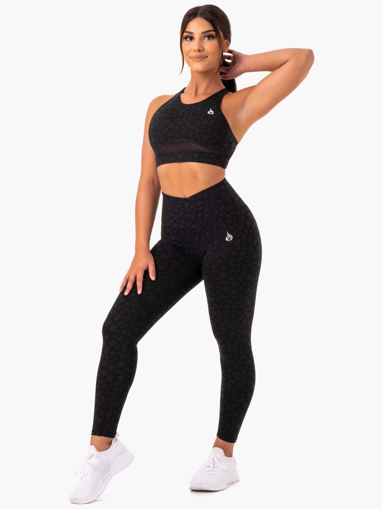 Amazon Mesh Sports Bra - Black Leopard 5 Amazon Mesh Sports Bra - Black Leopard