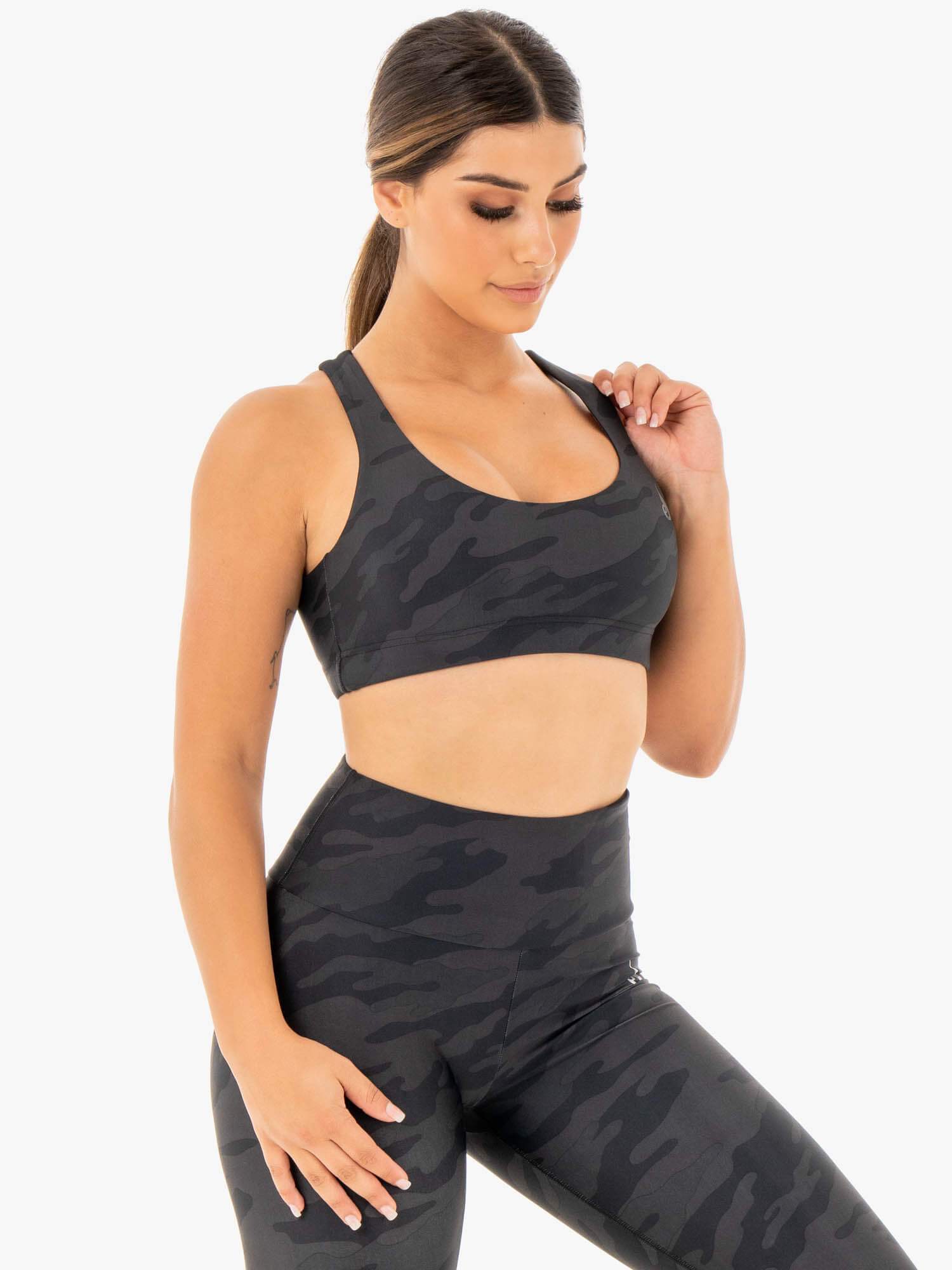 Camo Sports Bra - Black Camo 4 Camo Sports Bra - Black Camo