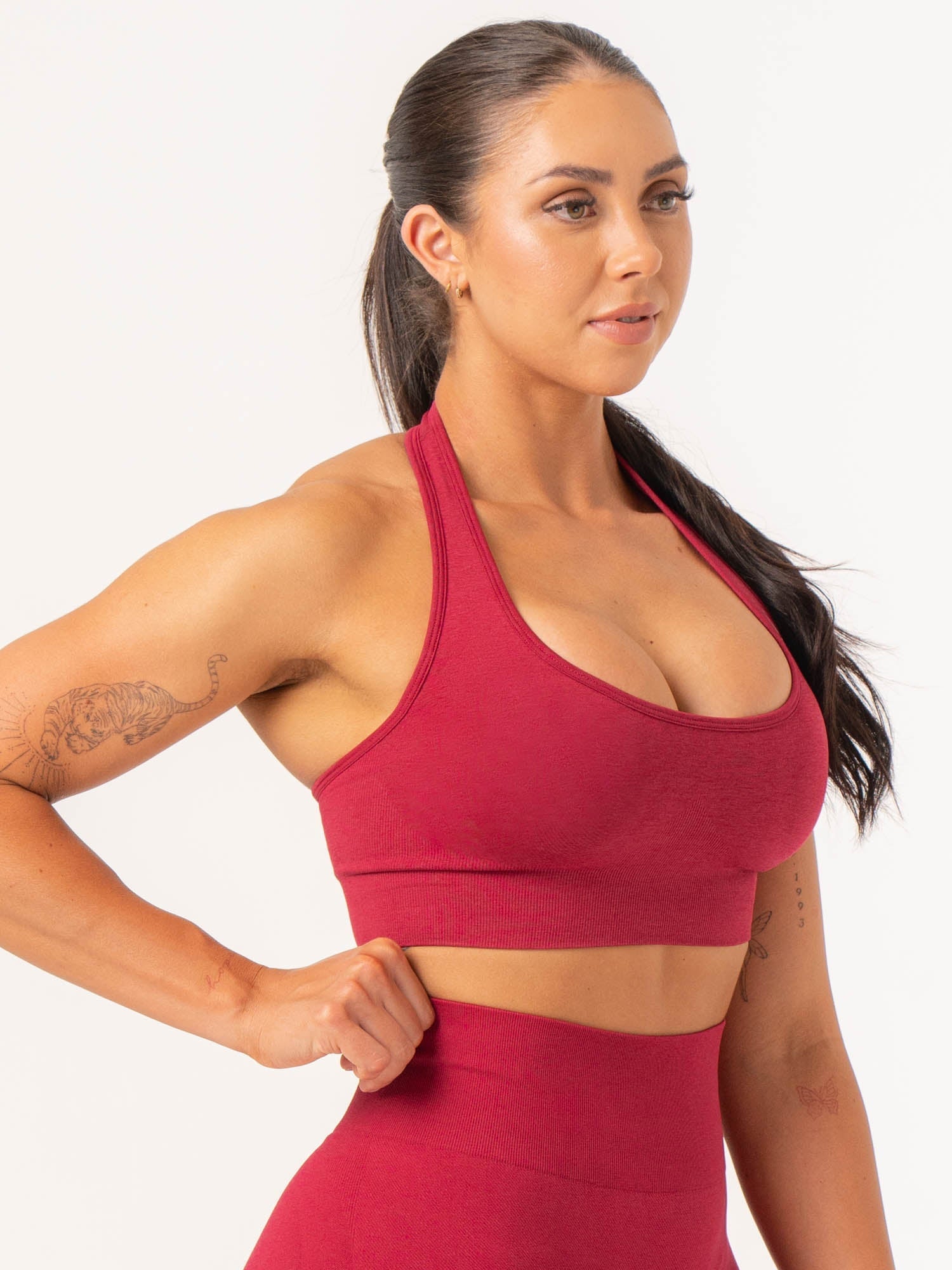 Contour Halter Bra - Berry Marl 3 Contour Halter Bra - Berry Marl