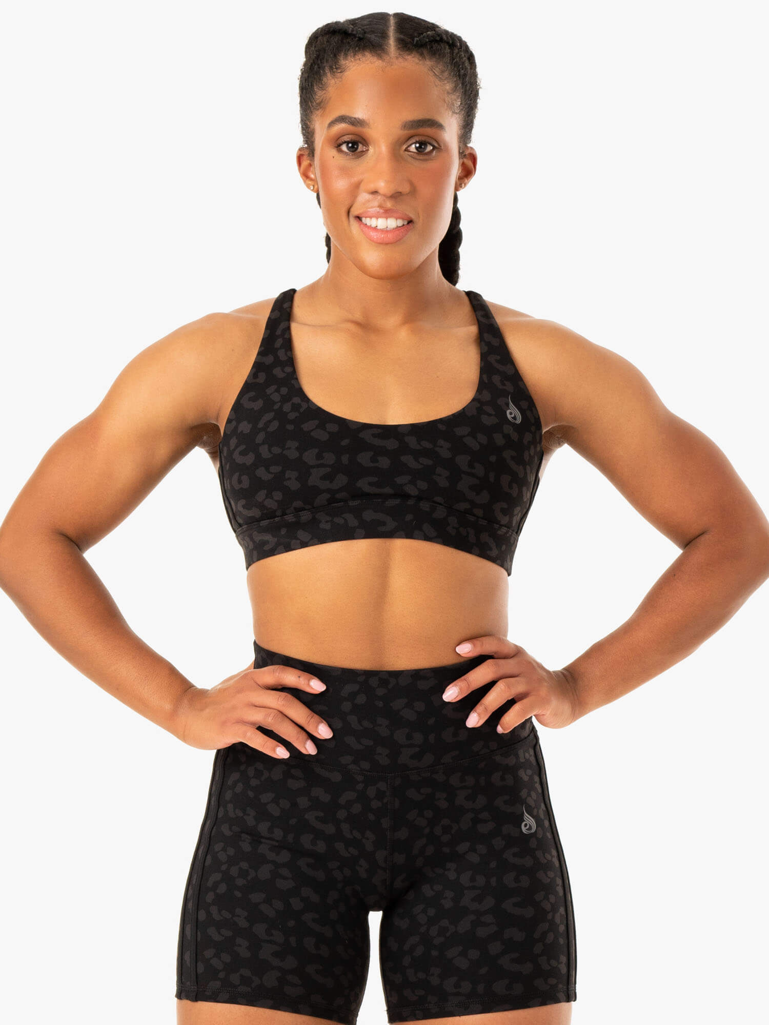 Evolution Sports Bra - Black Leopard 1 Evolution Sports Bra - Black Leopard