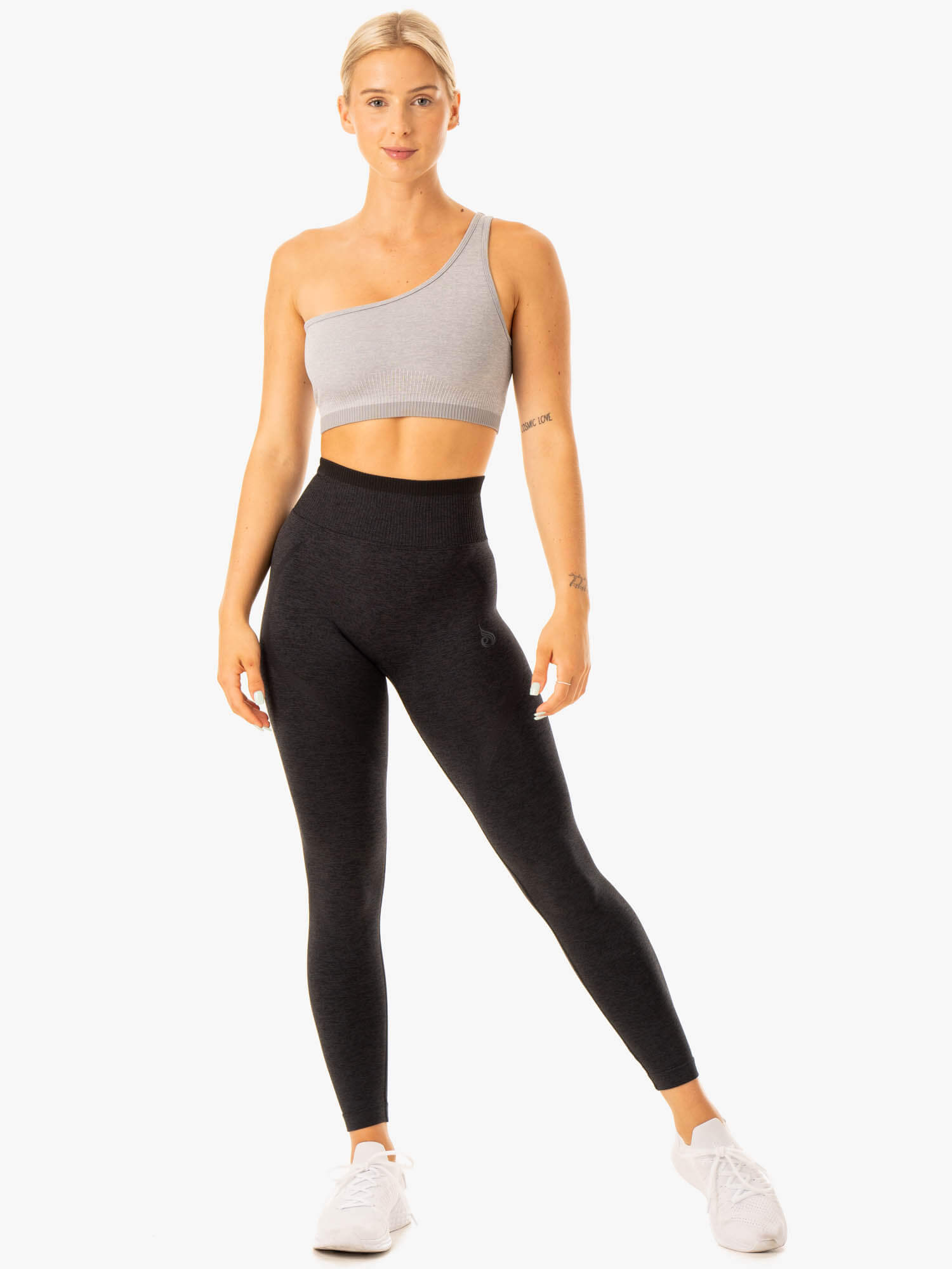 Excel Seamless One Shoulder Sports Bra - Grey Marl 5 Excel Seamless One Shoulder Sports Bra - Grey Marl