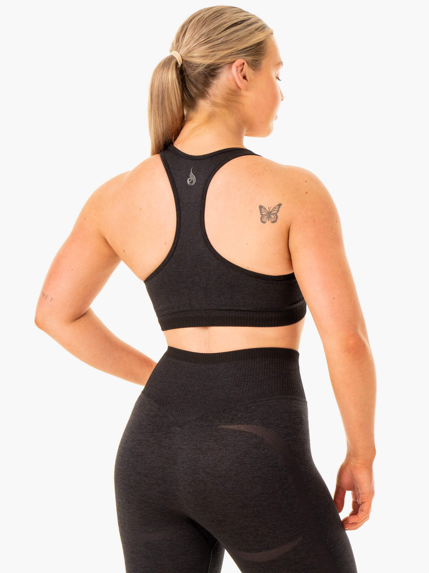 Excel Seamless Sports Bra - Black Marl 2 Excel Seamless Sports Bra - Black Marl