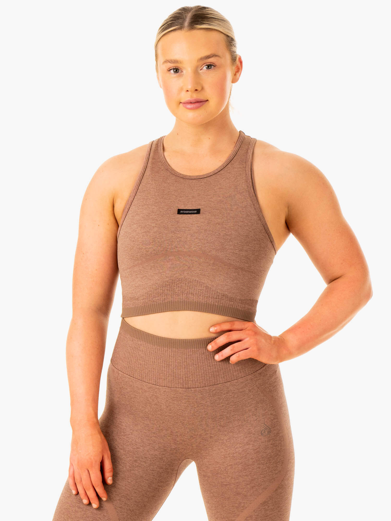 Excel Seamless Tank - Mocha Marl 2 Excel Seamless Tank - Mocha Marl