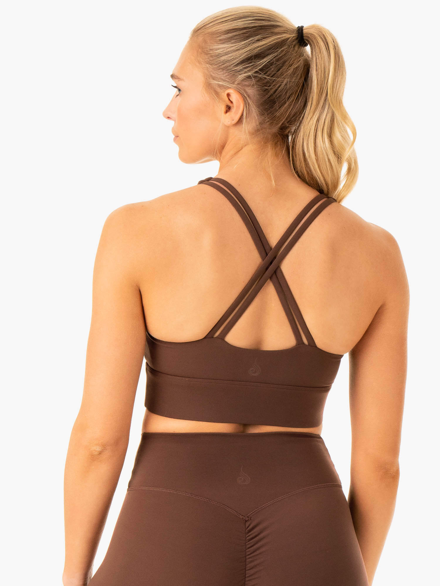 Flow Square Neck Sports Bra - Chocolate 2 Flow Square Neck Sports Bra - Chocolate