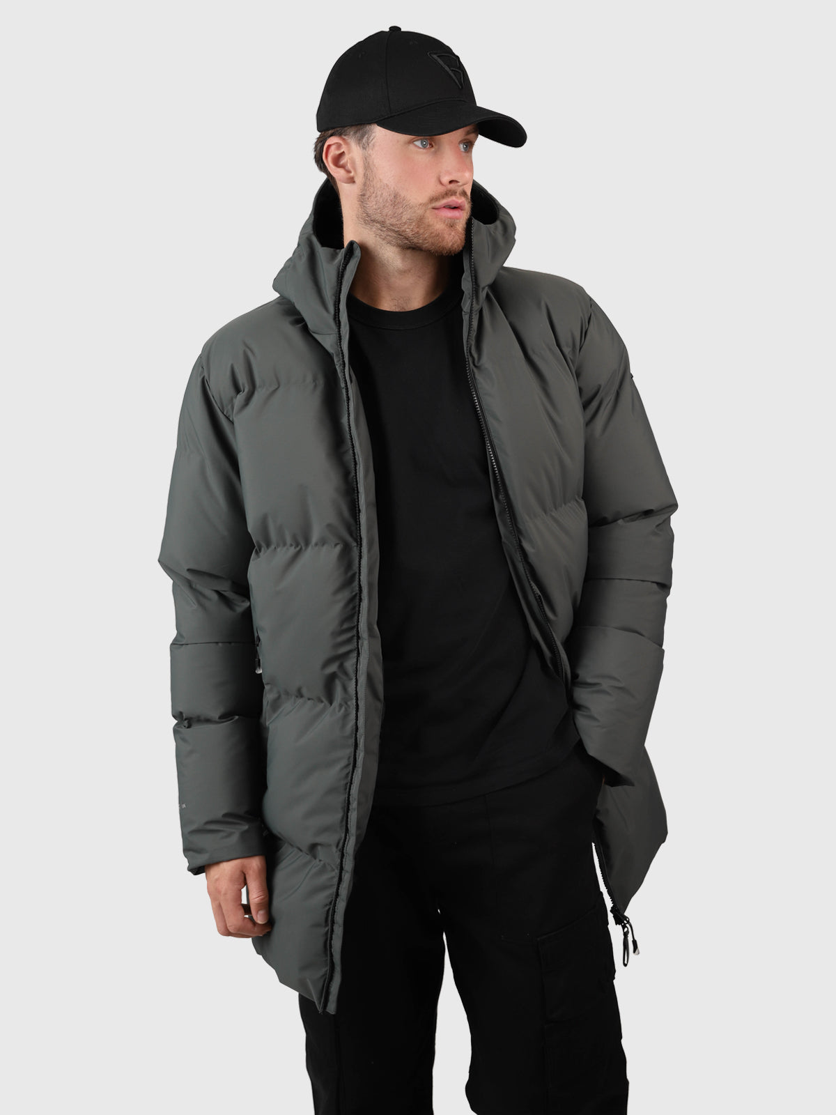Bigmain Men Long Puffer Jacket | Mud Green 1 Bigmain Men Long Puffer Jacket | Mud Green