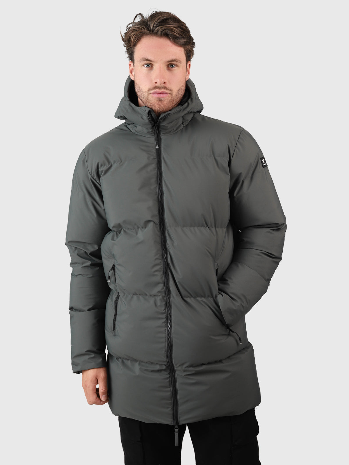 Bigmain Men Long Puffer Jacket | Mud Green 3 Bigmain Men Long Puffer Jacket | Mud Green