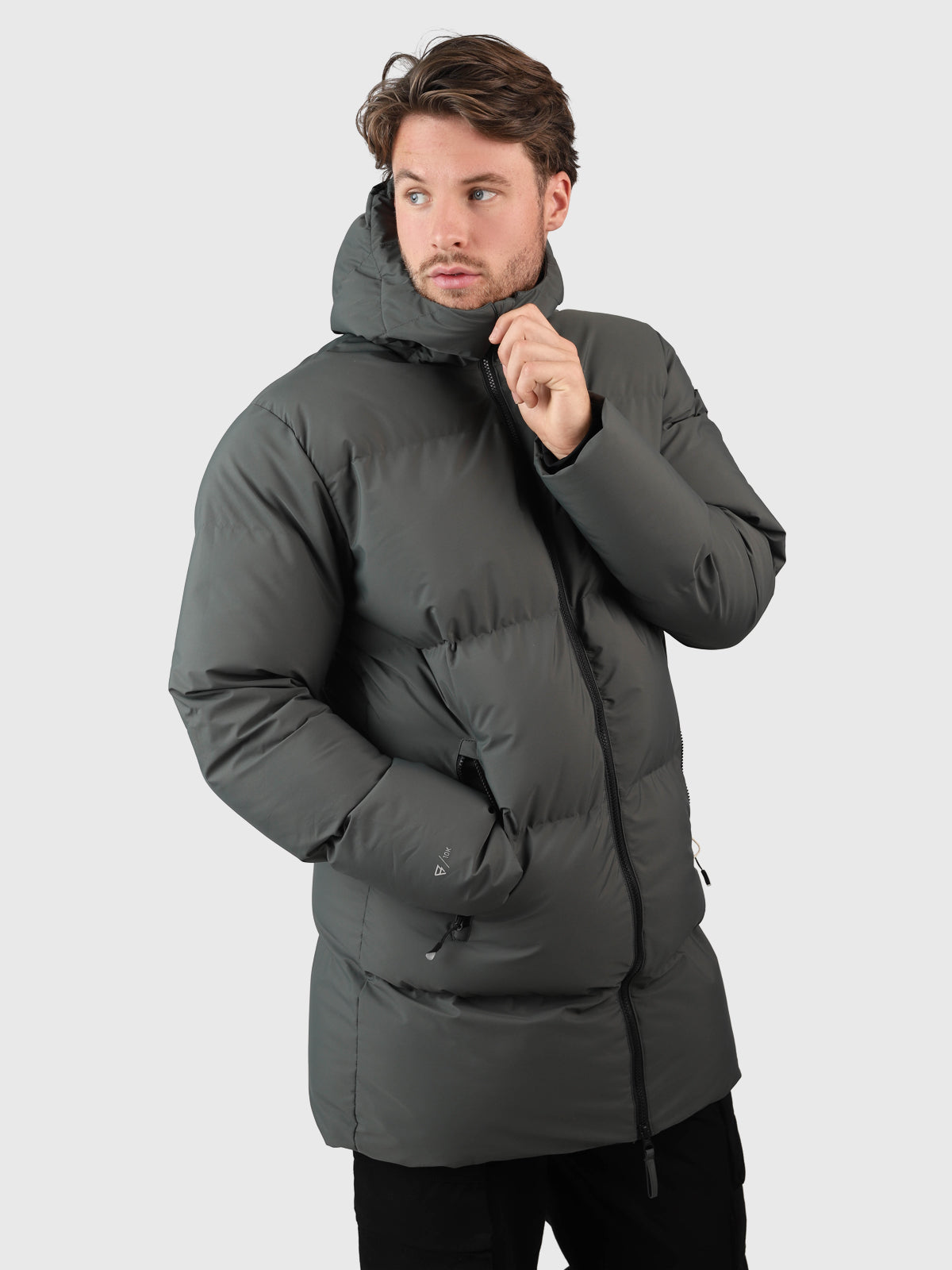 Bigmain Men Long Puffer Jacket | Mud Green 5 Bigmain Men Long Puffer Jacket | Mud Green