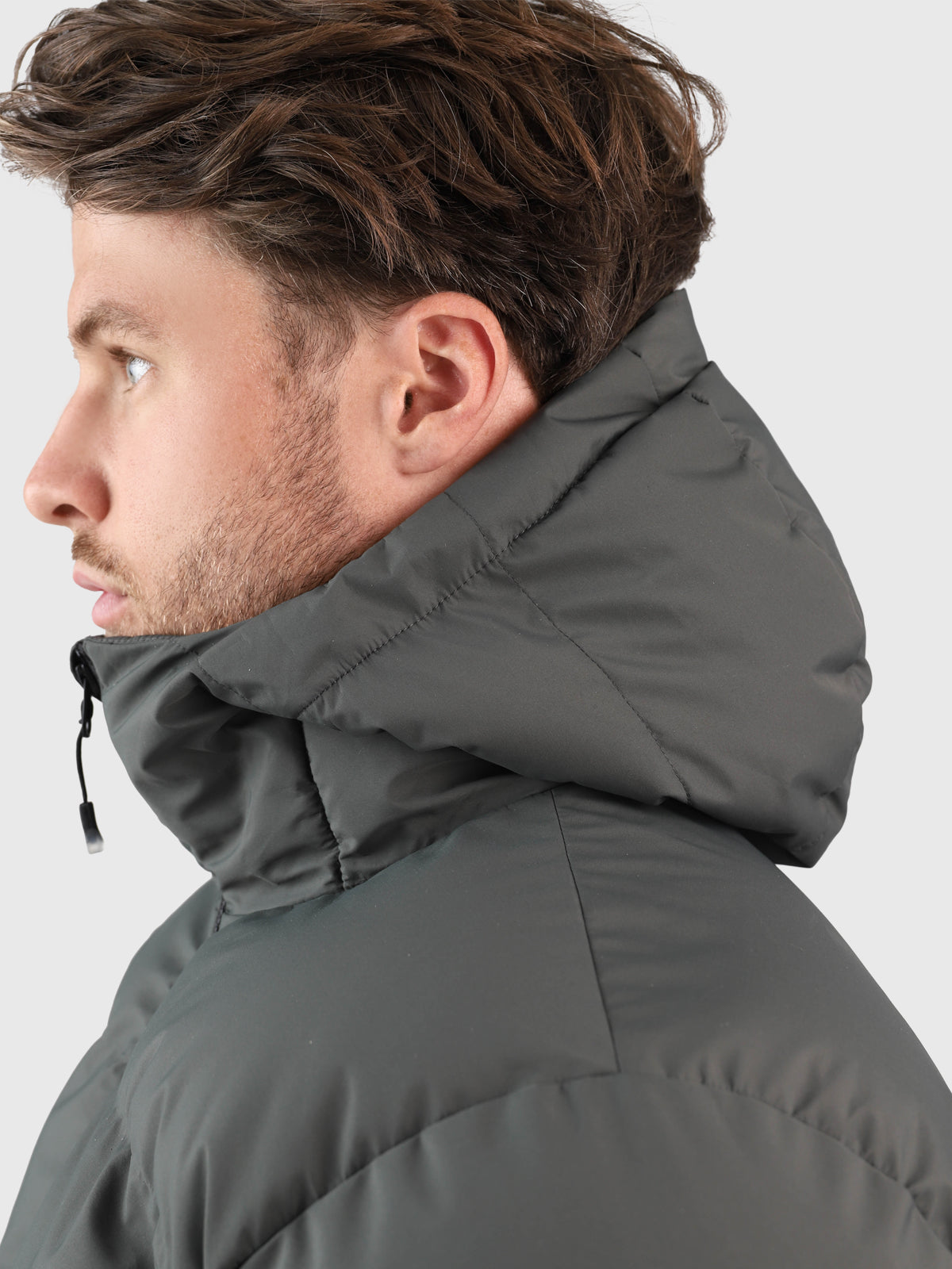 Bigmain Men Long Puffer Jacket | Mud Green 7 Bigmain Men Long Puffer Jacket | Mud Green