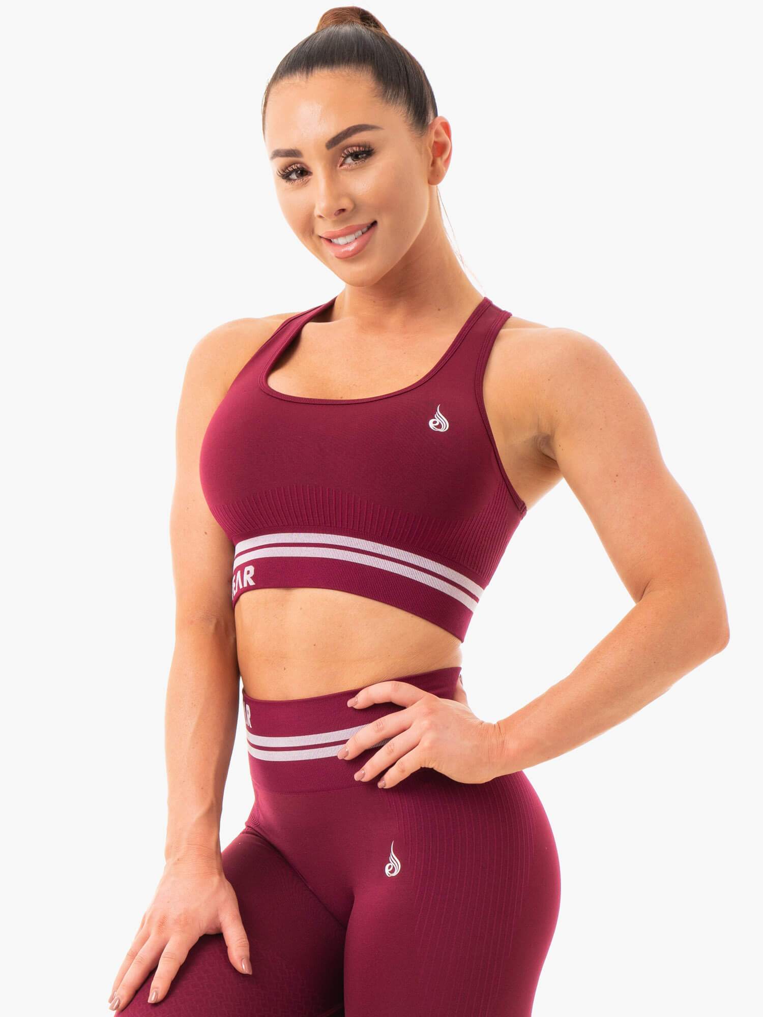 Freestyle Seamless Longline Sports Bra - Burgundy 1 Freestyle Seamless Longline Sports Bra - Burgundy