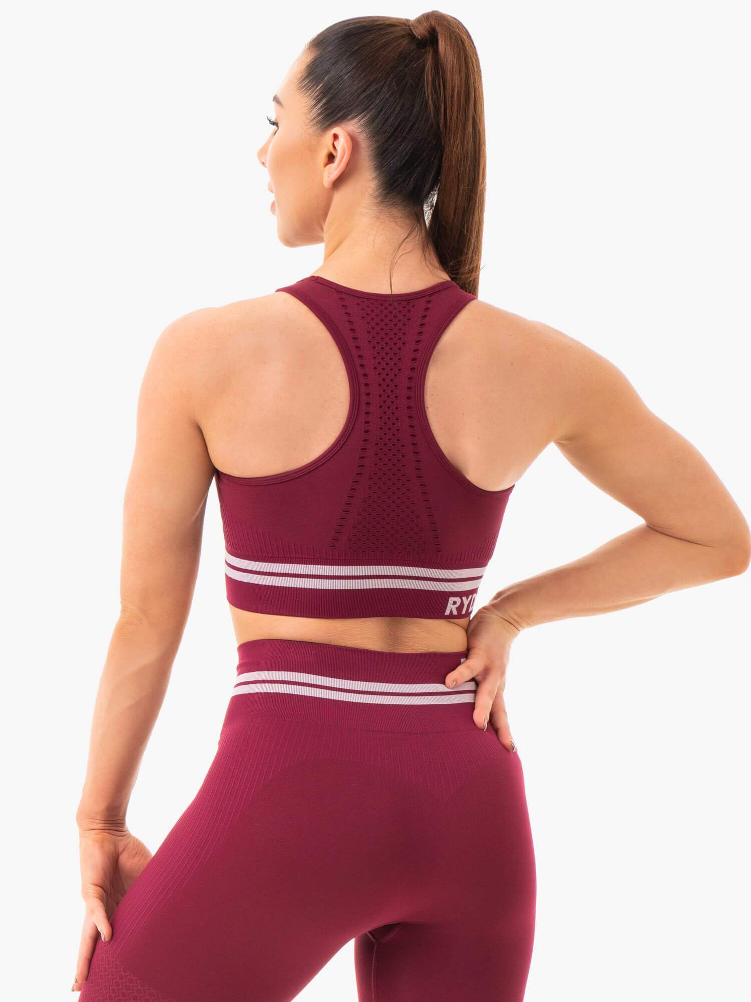 Freestyle Seamless Longline Sports Bra - Burgundy 2 Freestyle Seamless Longline Sports Bra - Burgundy