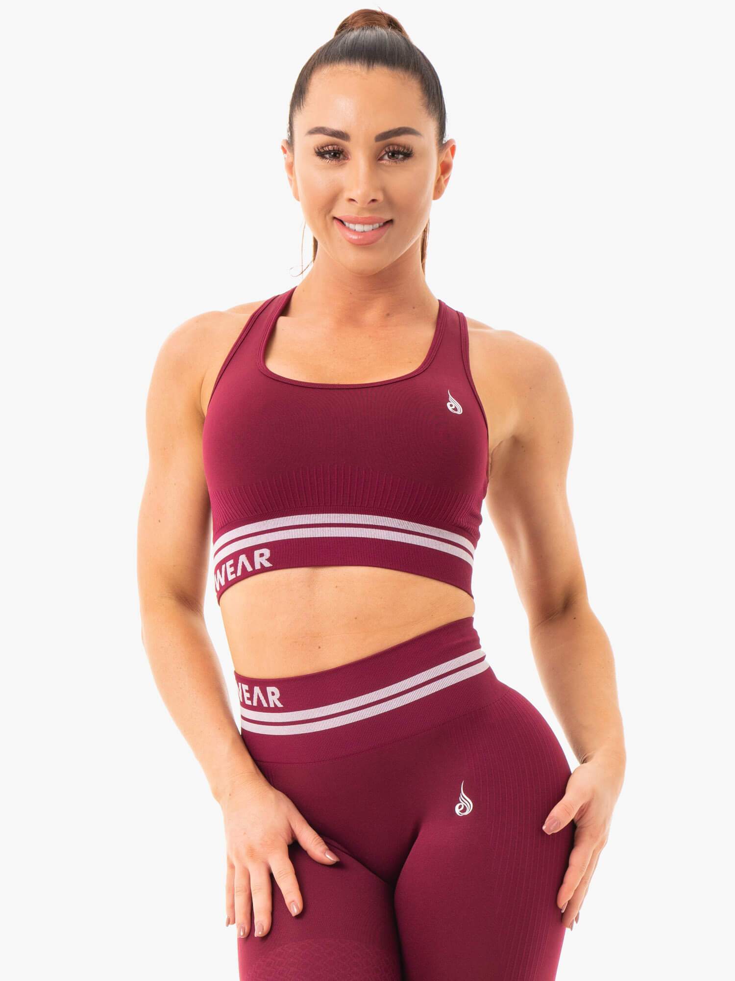 Freestyle Seamless Longline Sports Bra - Burgundy 3 Freestyle Seamless Longline Sports Bra - Burgundy