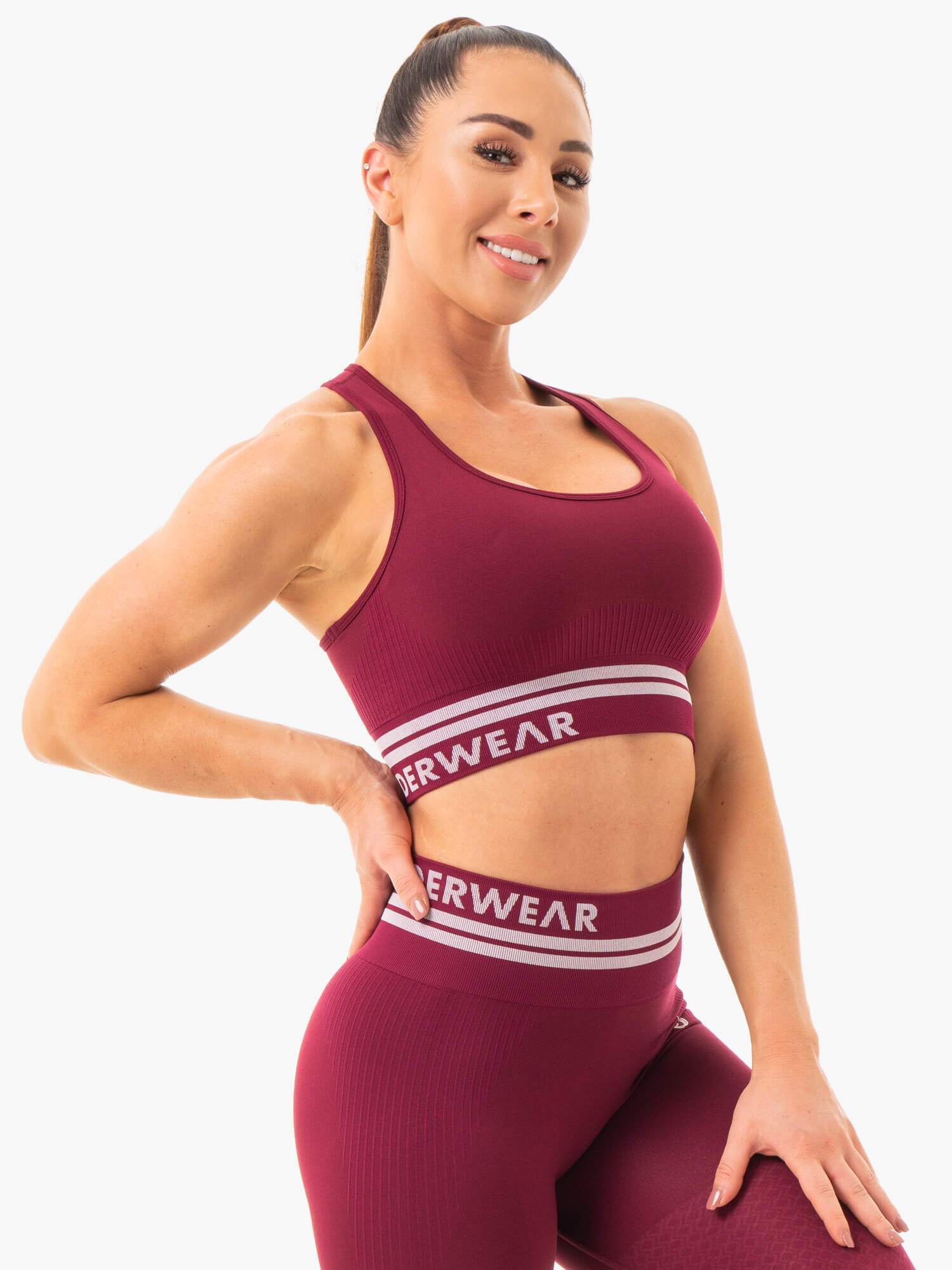 Freestyle Seamless Longline Sports Bra - Burgundy 4 Freestyle Seamless Longline Sports Bra - Burgundy