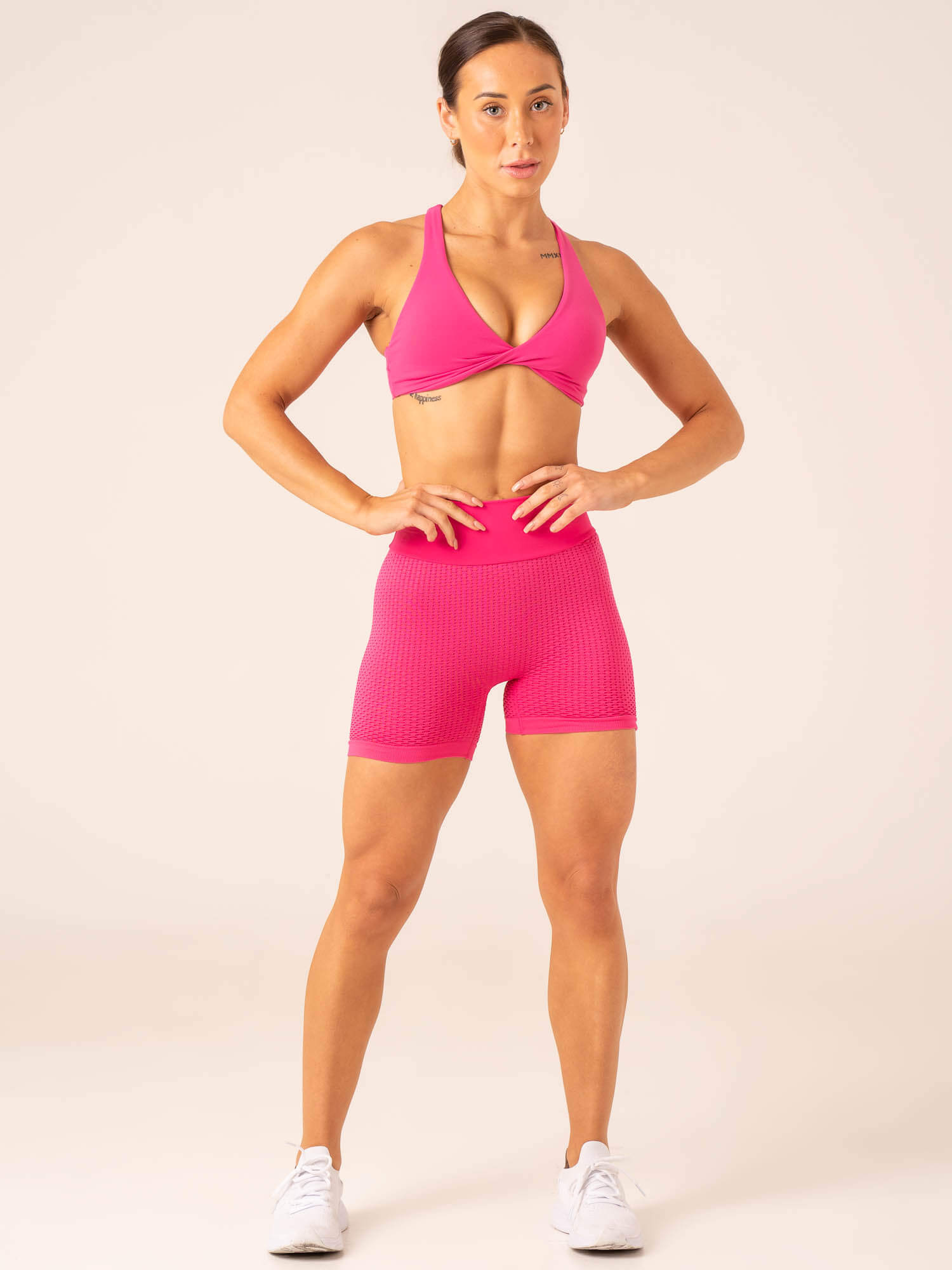 Honeycomb Scrunch Seamless Shorts - Hot Pink 6 Honeycomb Scrunch Seamless Shorts - Hot Pink