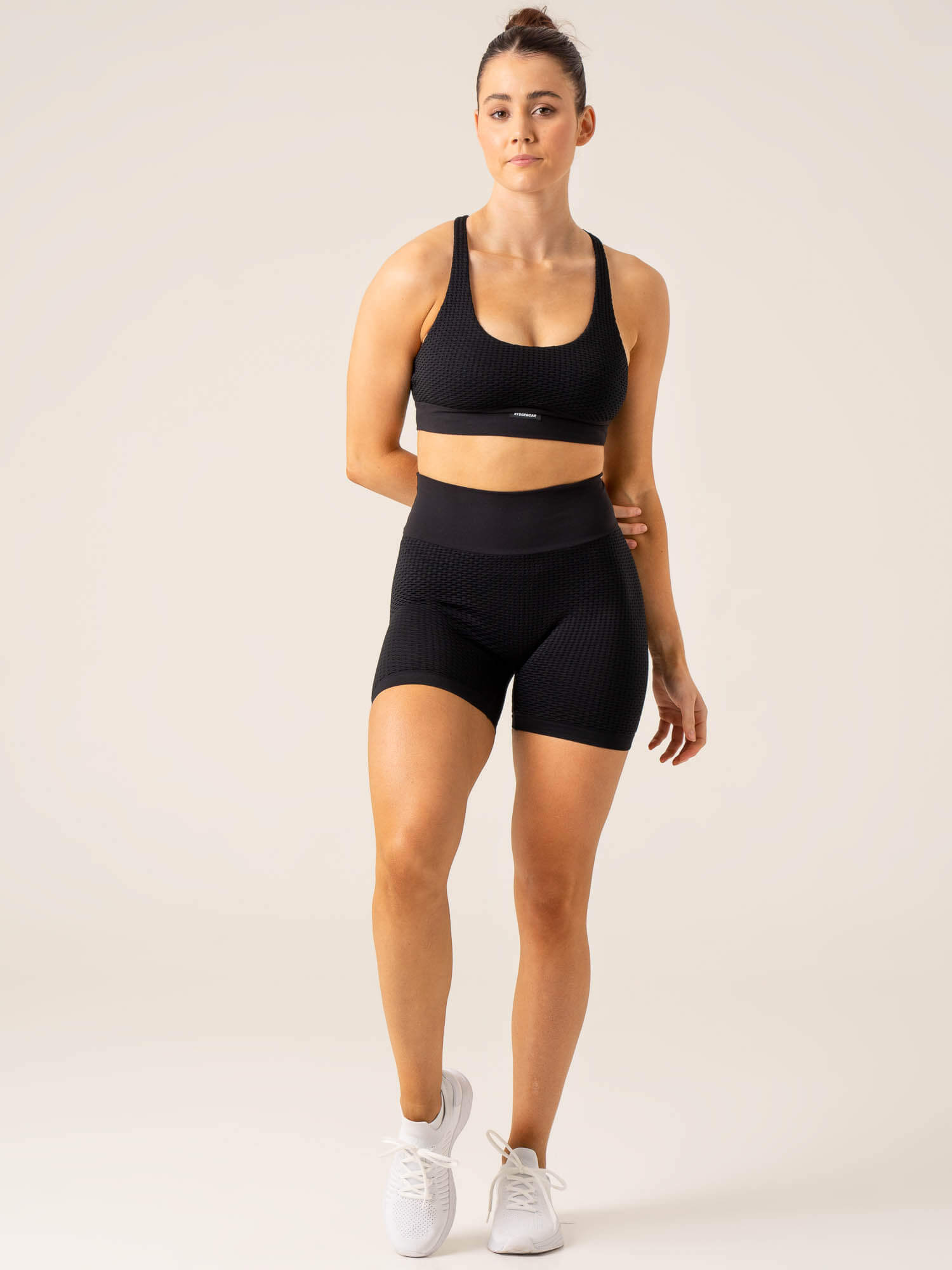 Honeycomb Seamless Sports Bra - Black 5 Honeycomb Seamless Sports Bra - Black