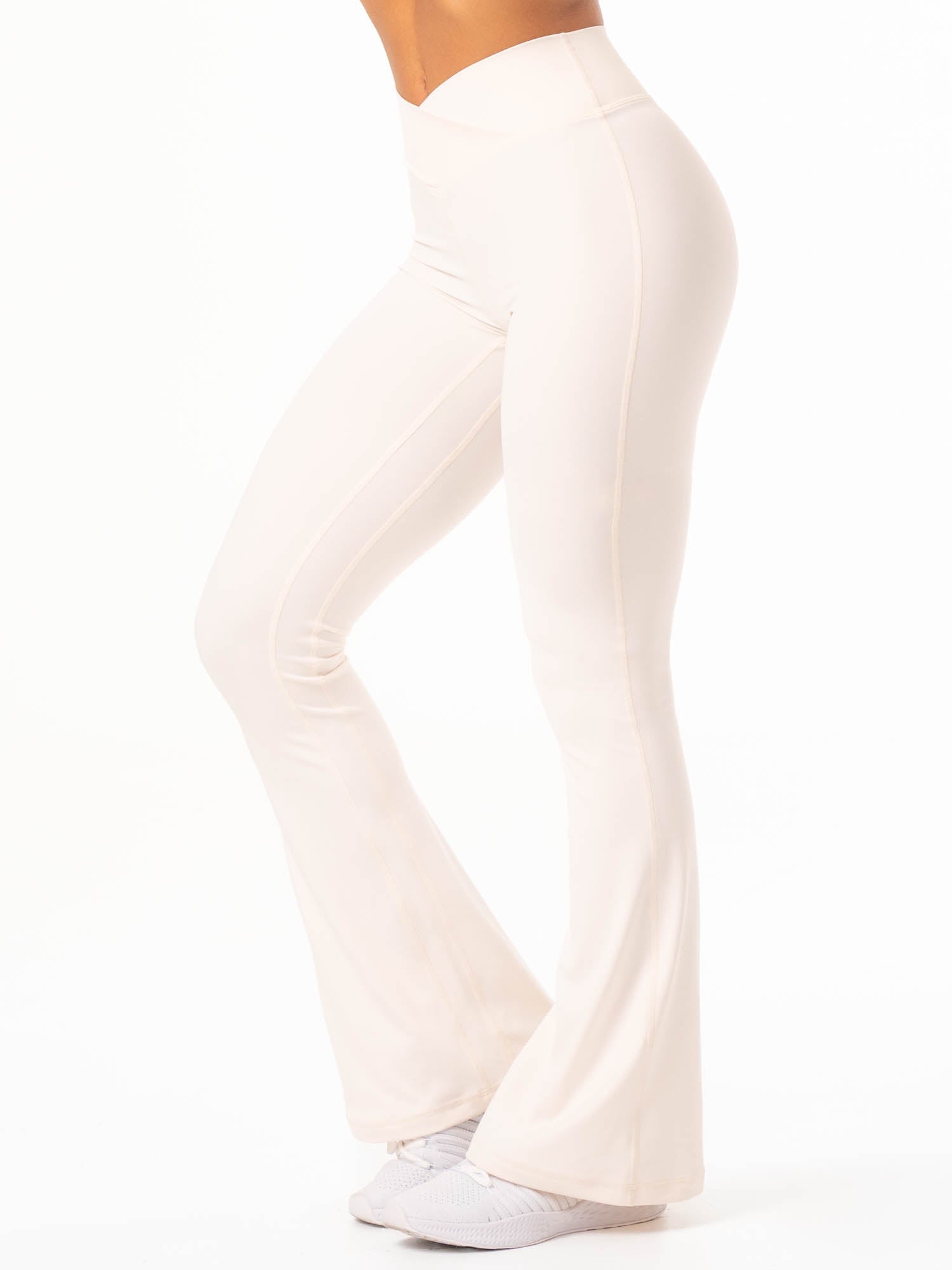NKD Cross Waist Flared Leggings - Off White 2 NKD Cross Waist Flared Leggings - Off White