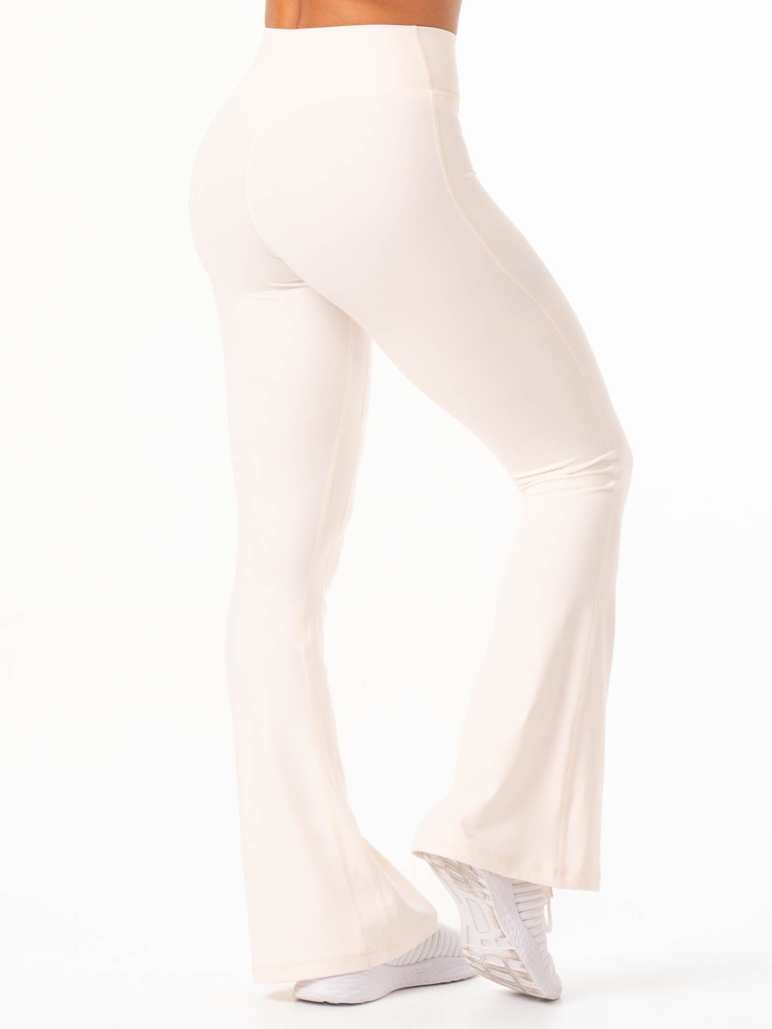 NKD Cross Waist Flared Leggings - Off White 3 NKD Cross Waist Flared Leggings - Off White