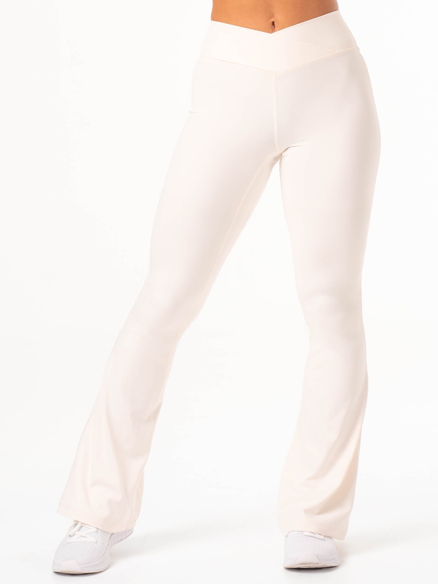 NKD Cross Waist Flared Leggings - Off White 4 NKD Cross Waist Flared Leggings - Off White