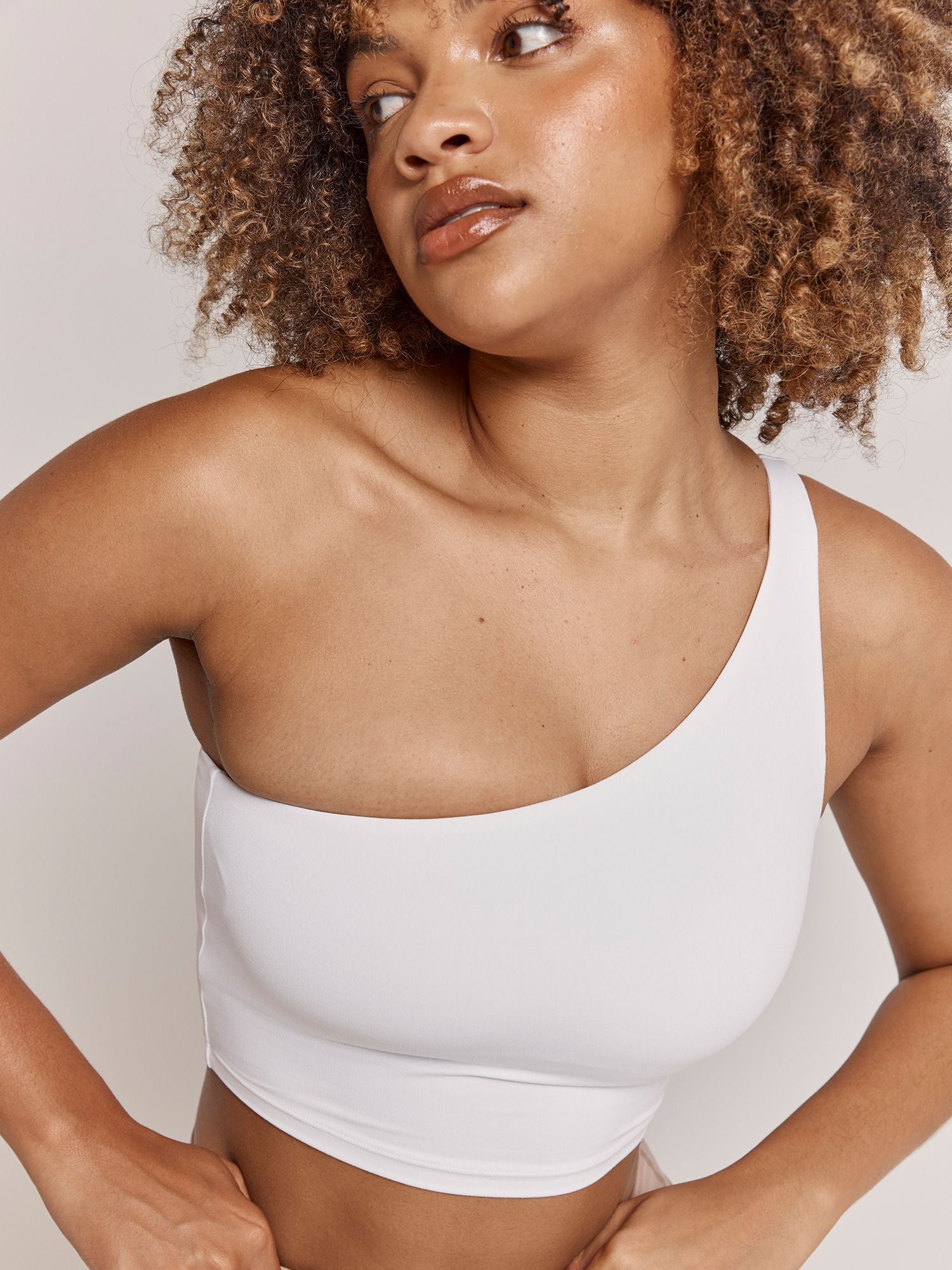 NKD One Shoulder Tank Bra - White 1 NKD One Shoulder Tank Bra - White