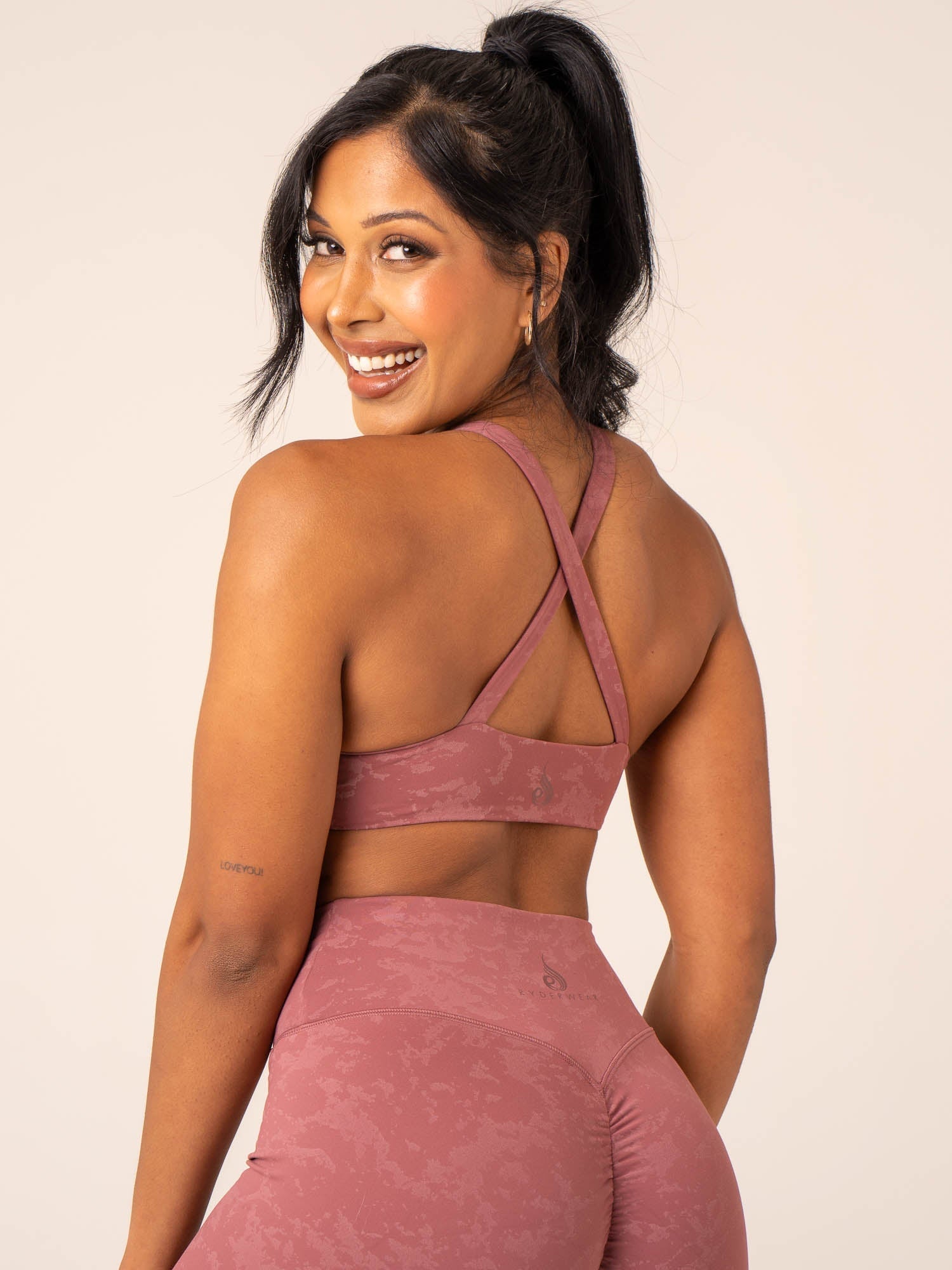 NKD Stonewash Twist Sports Bra - Boysenberry Stonewash 2 NKD Stonewash Twist Sports Bra - Boysenberry Stonewash