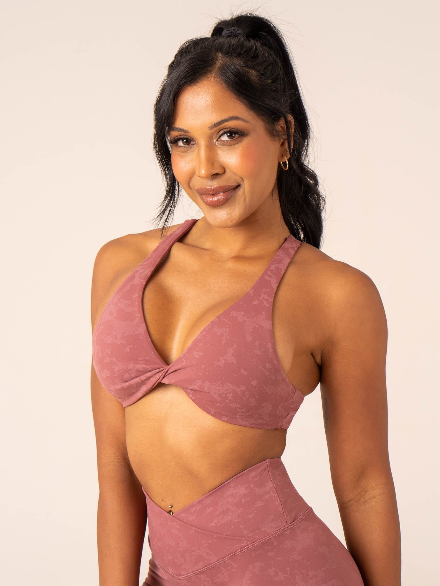 NKD Stonewash Twist Sports Bra - Boysenberry Stonewash 3 NKD Stonewash Twist Sports Bra - Boysenberry Stonewash