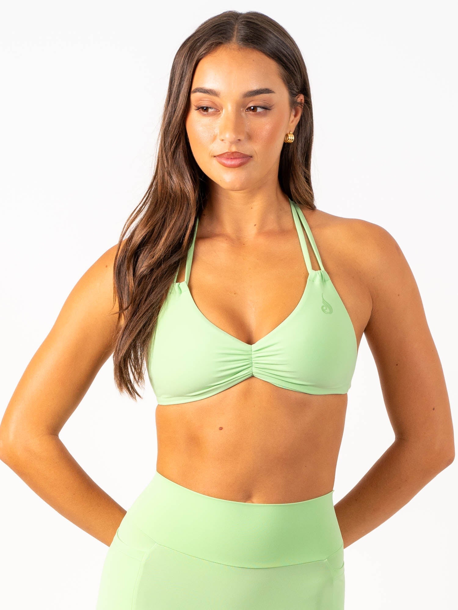 NKD Twin Strap Halter Bra - Green Glow 1 NKD Twin Strap Halter Bra - Green Glow