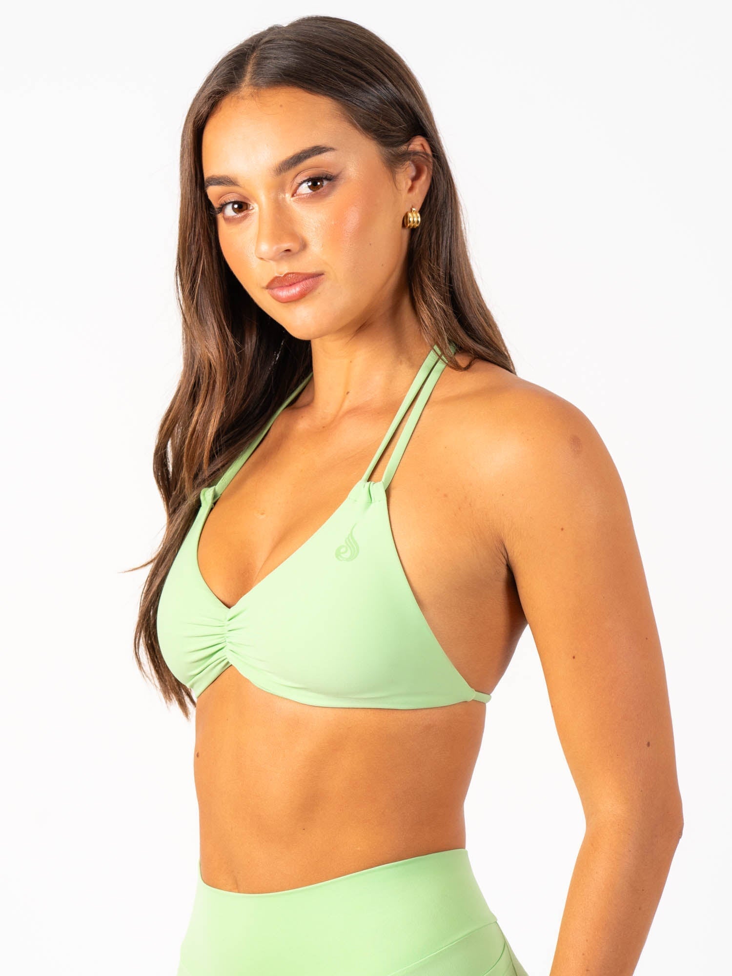 NKD Twin Strap Halter Bra - Green Glow 3 NKD Twin Strap Halter Bra - Green Glow