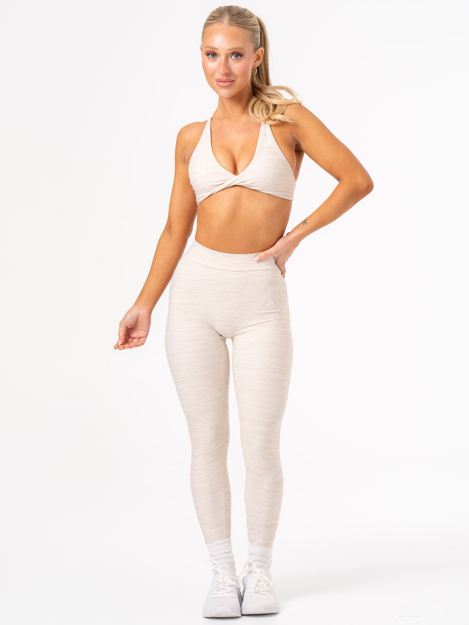 NKD Twist Sports Bra - Oat Marl 6 NKD Twist Sports Bra - Oat Marl