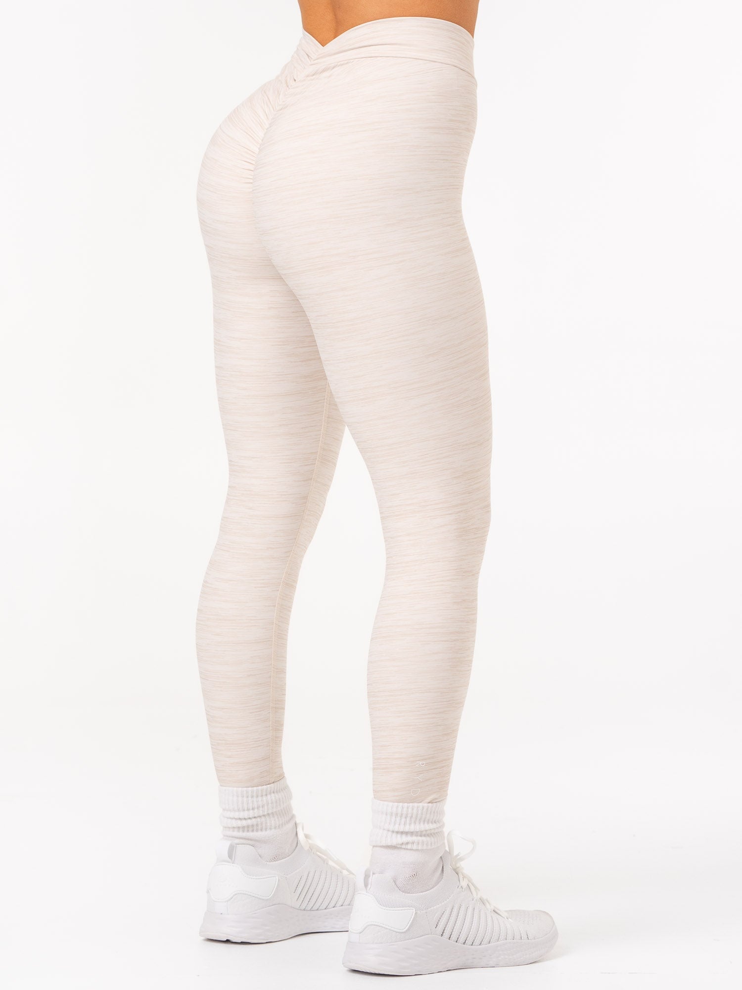 NKD V Scrunch Leggings - Oat Marl 4 NKD V Scrunch Leggings - Oat Marl