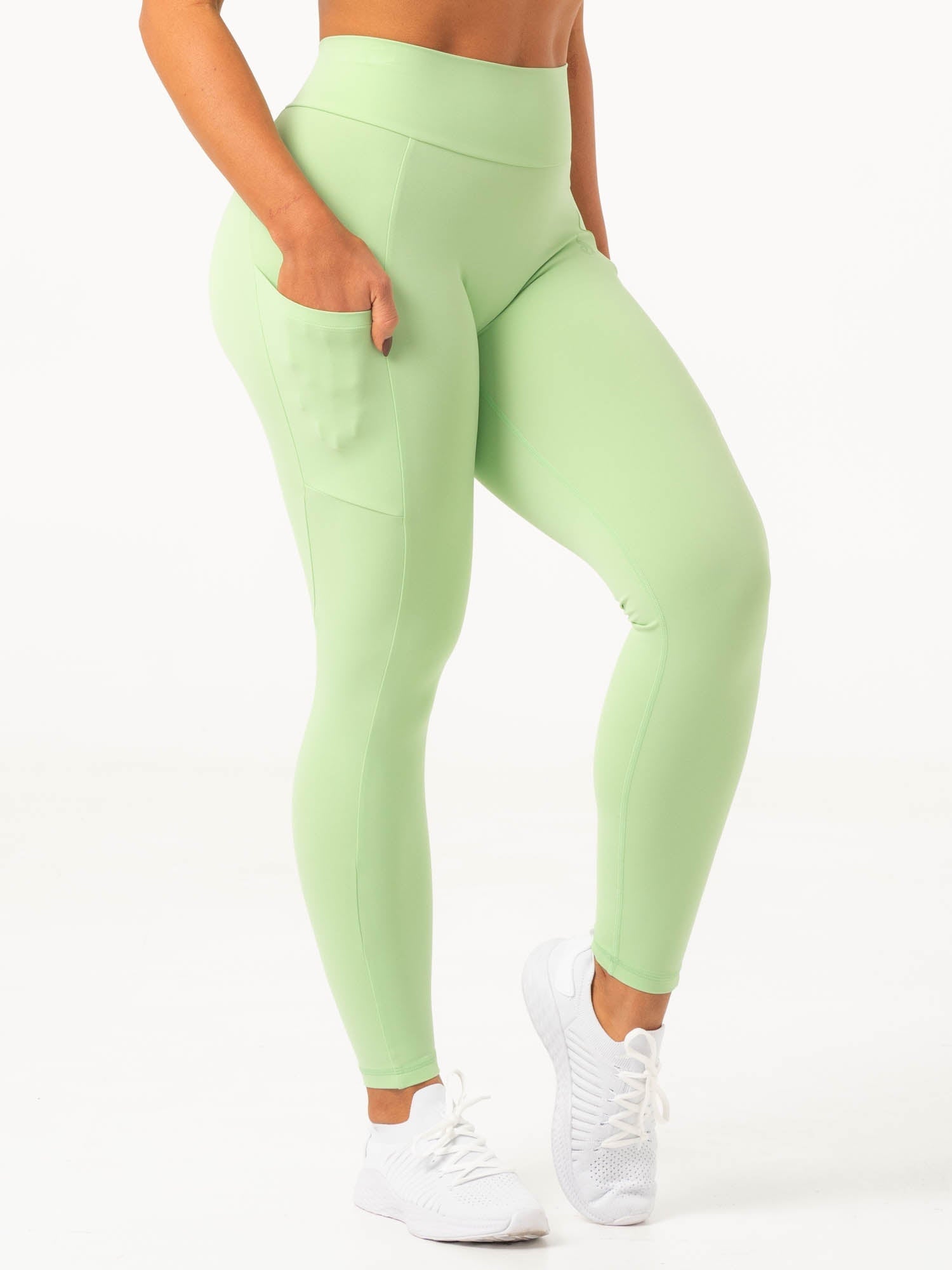 NKD V Scrunch Pocket Leggings - Green Glow 2 NKD V Scrunch Pocket Leggings - Green Glow