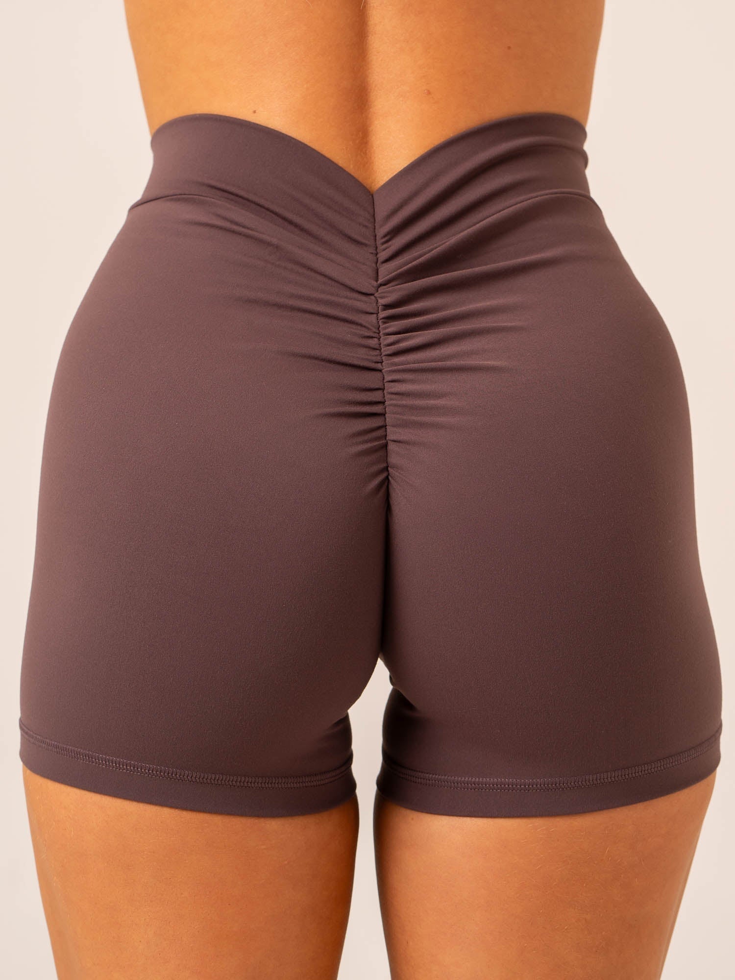 NKD V Scrunch Shorts - Plum 2 NKD V Scrunch Shorts - Plum