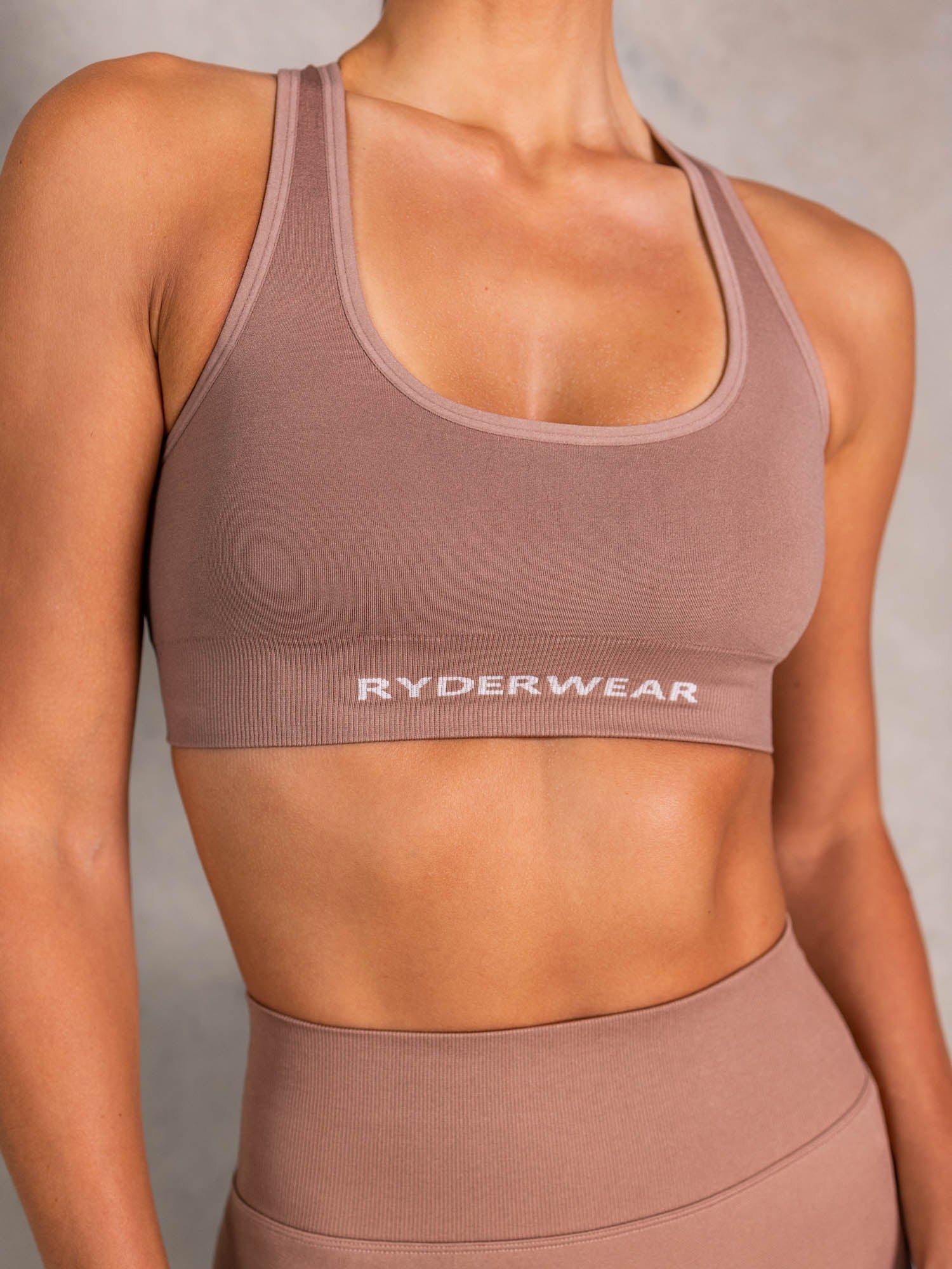 NRG Seamless Scoop Neck Sports Bra - Almond 2 NRG Seamless Scoop Neck Sports Bra - Almond