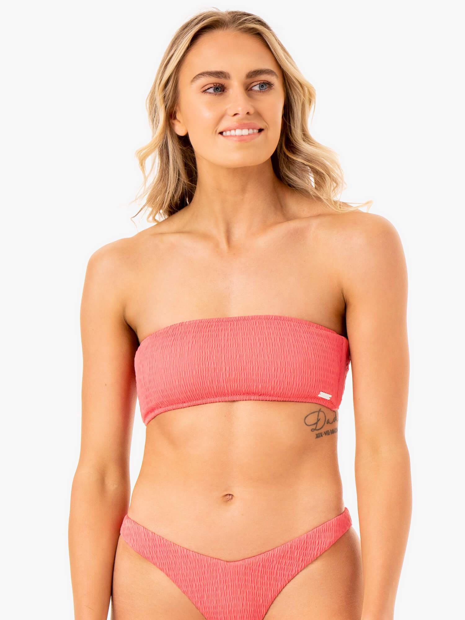 Paradise Bandeau Bikini Top - Coral 1 Paradise Bandeau Bikini Top - Coral