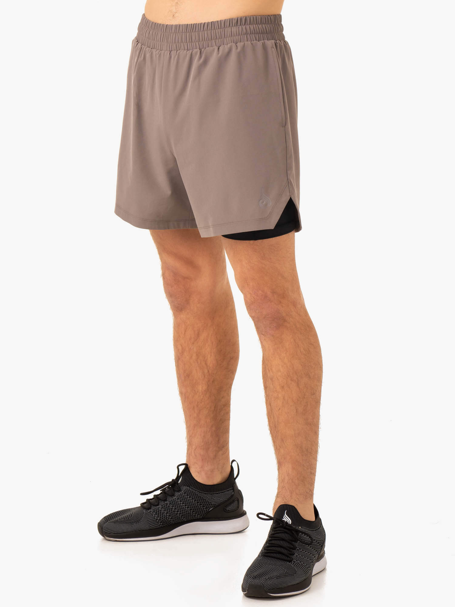 Pursuit 2 In 1 Training Shorts - Taupe 1 Pursuit 2 In 1 Training Shorts - Taupe