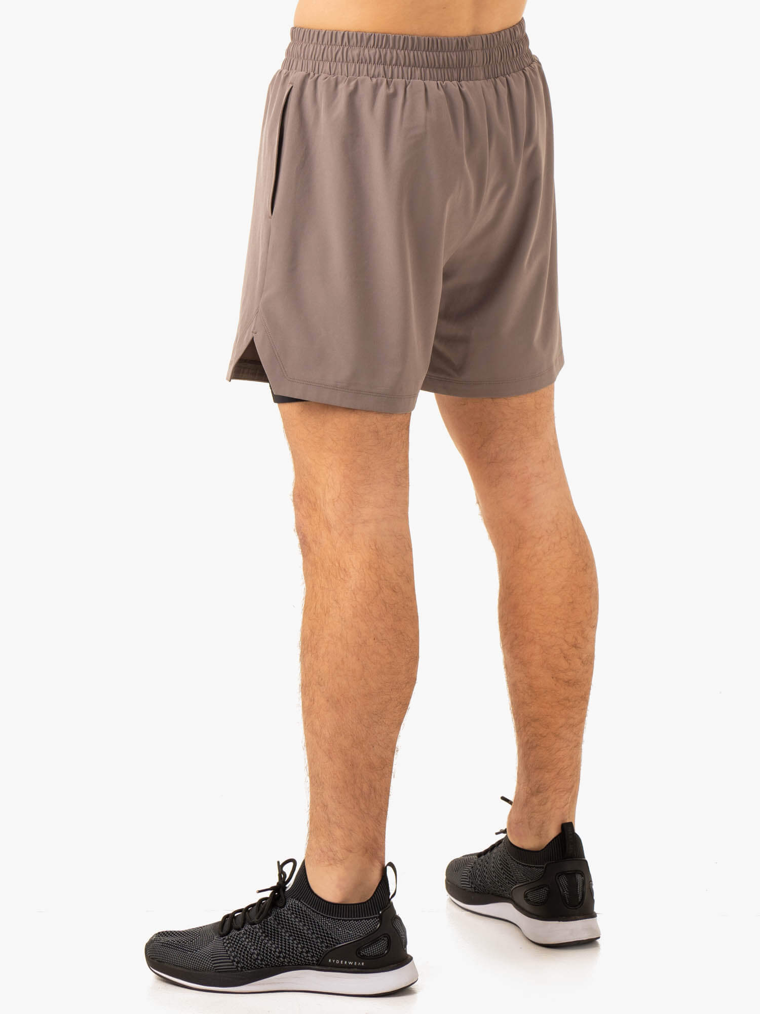 Pursuit 2 In 1 Training Shorts - Taupe 2 Pursuit 2 In 1 Training Shorts - Taupe