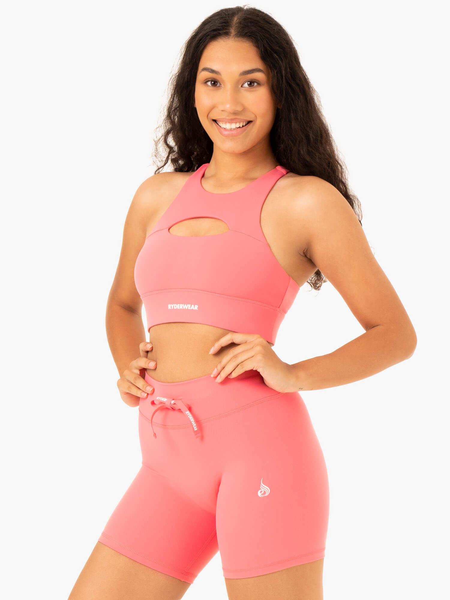 Replay Cut Out Sports Bra - Coral 3 Replay Cut Out Sports Bra - Coral