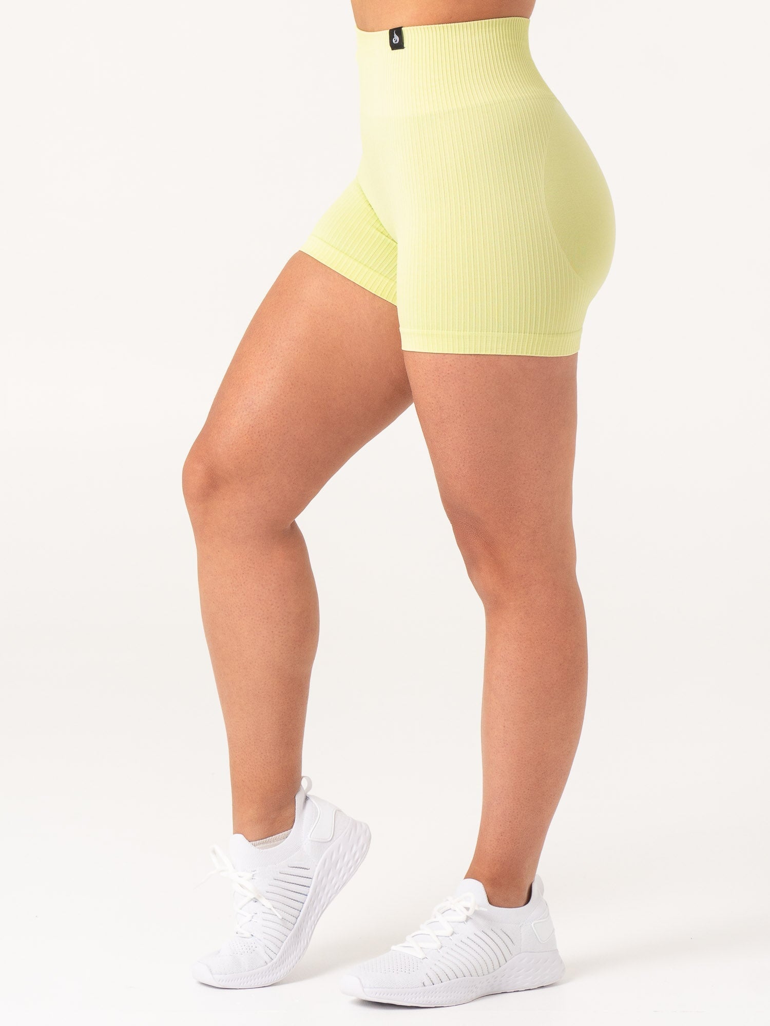 Rib Scrunch Seamless Shorts - Lime 2 Rib Scrunch Seamless Shorts - Lime