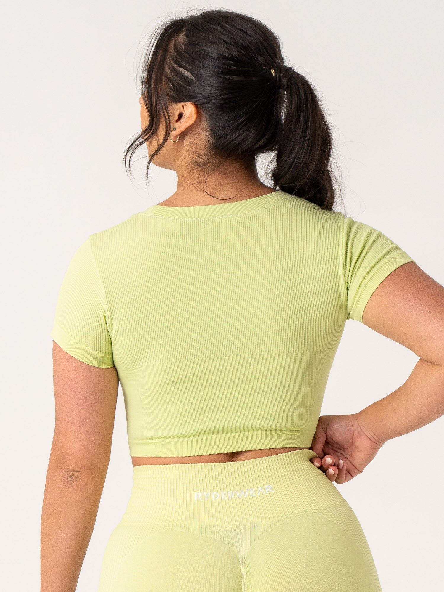 Rib Seamless T-Shirt - Lime 2 Rib Seamless T-Shirt - Lime