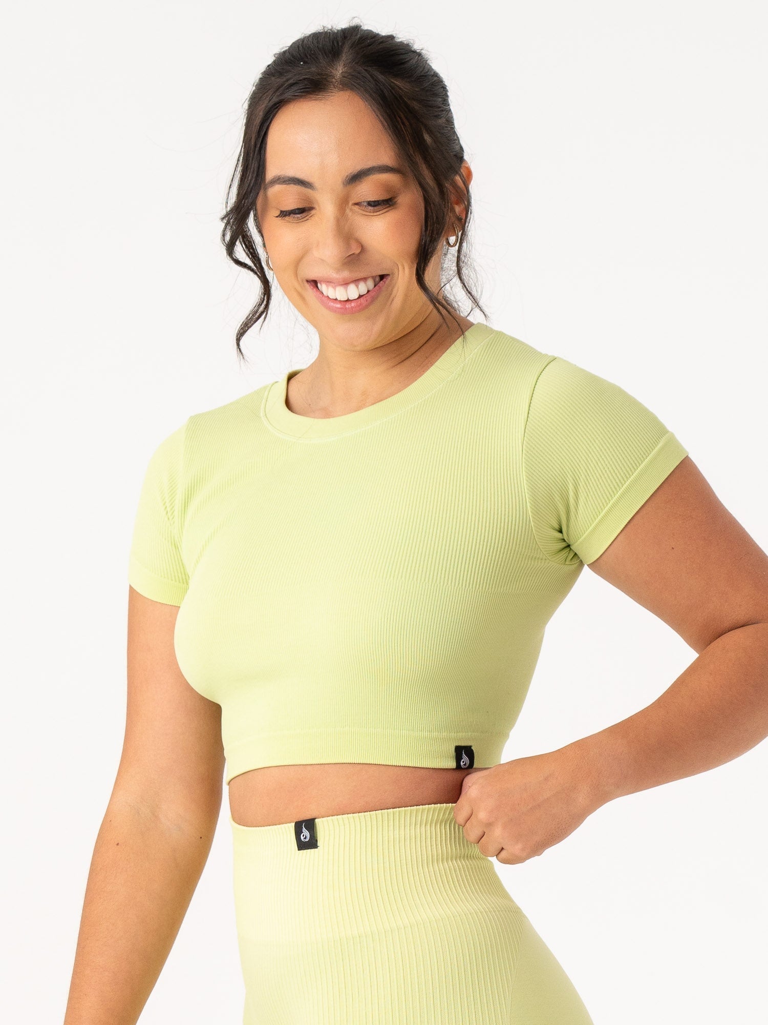 Rib Seamless T-Shirt - Lime 3 Rib Seamless T-Shirt - Lime