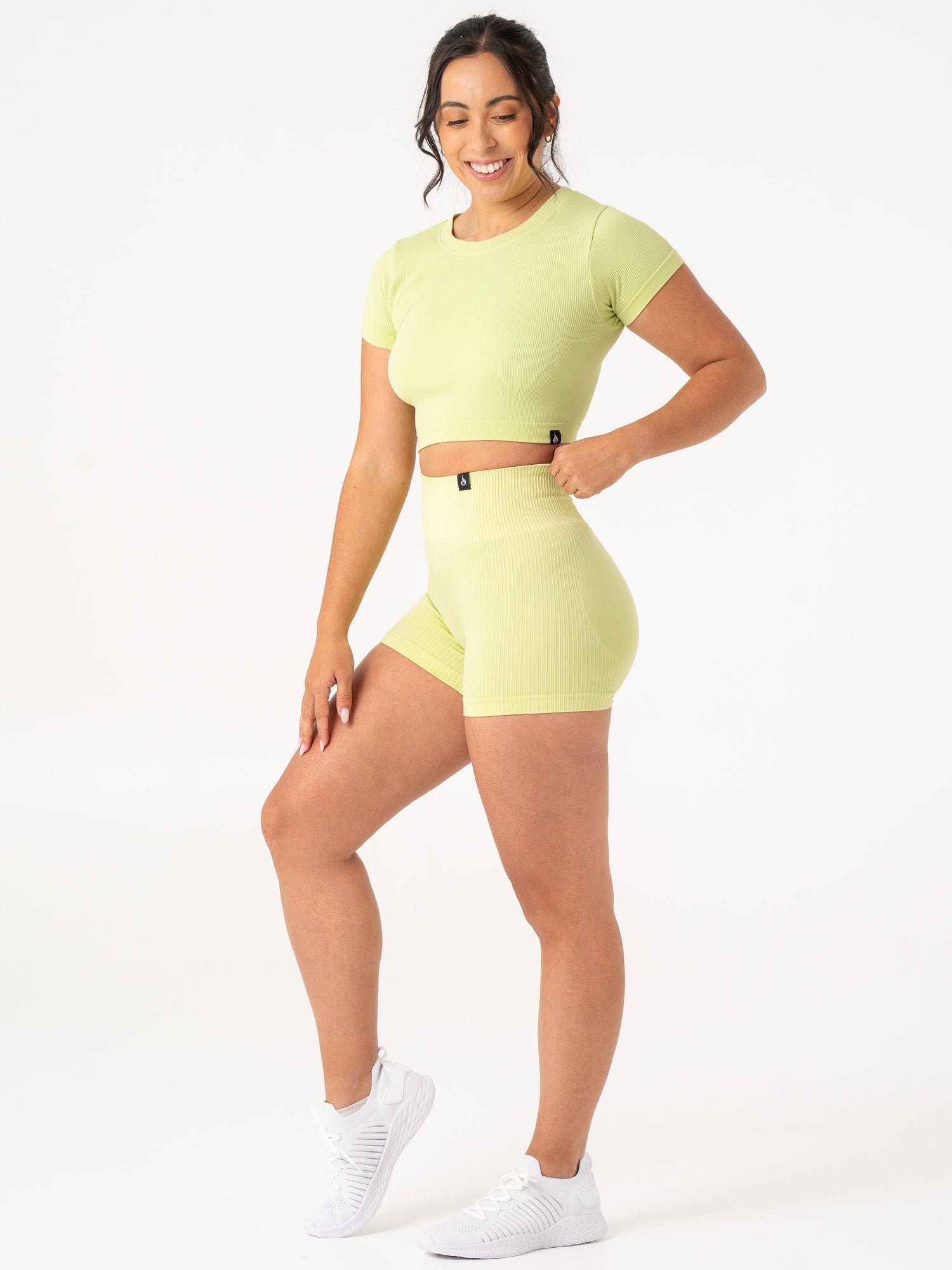Rib Seamless T-Shirt - Lime 6 Rib Seamless T-Shirt - Lime